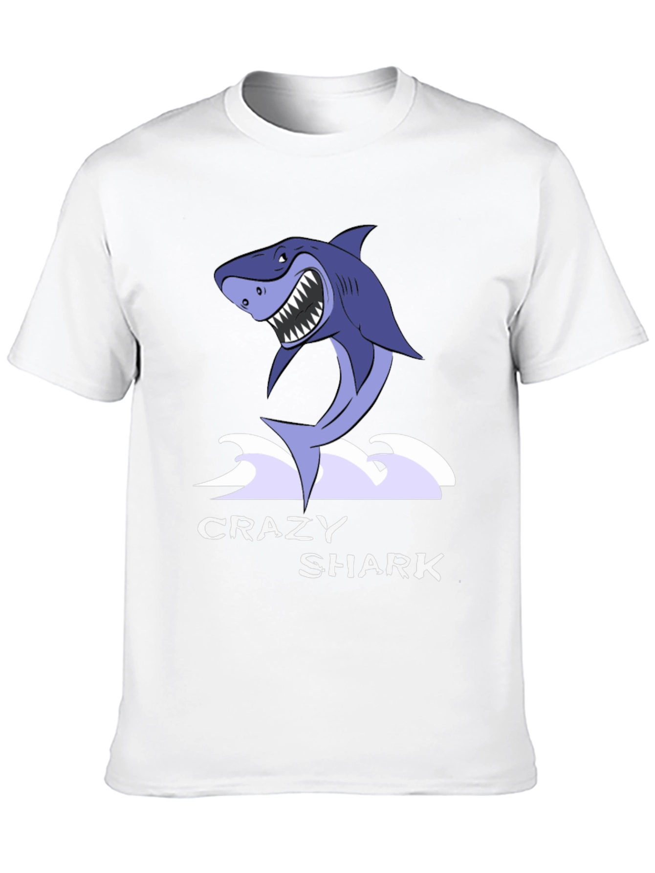 Black Crazy Shark Graphic Tee - Black Cotton T-Shirt view 10