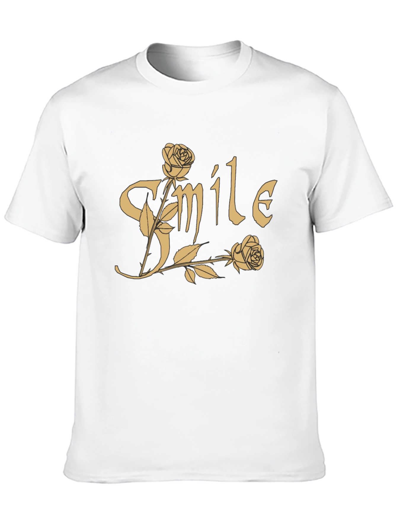Black Smile Roses Graphic T-Shirt - Casual Cotton Tee view 10