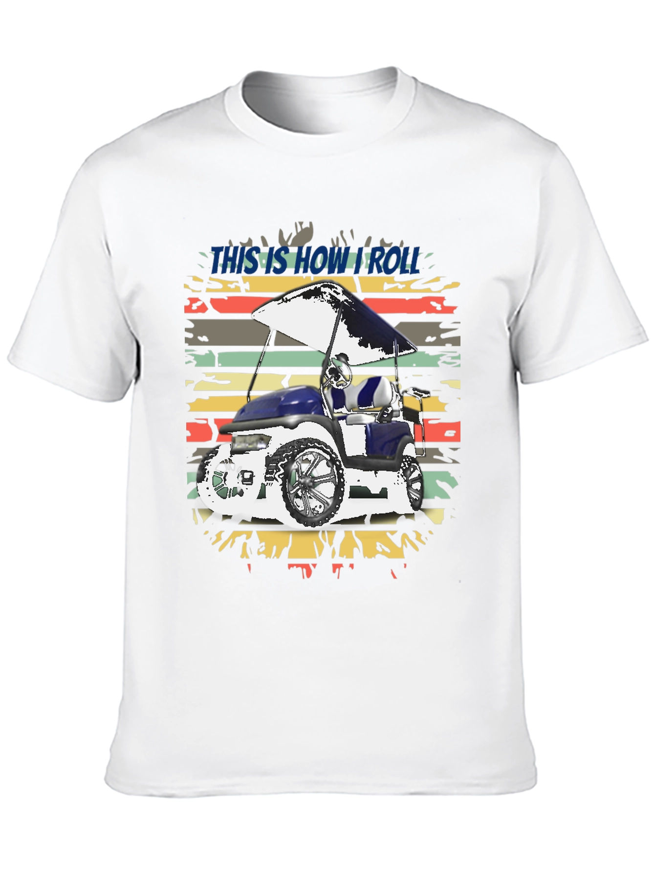 Black This is How I Roll Golf Cart Tee view 10