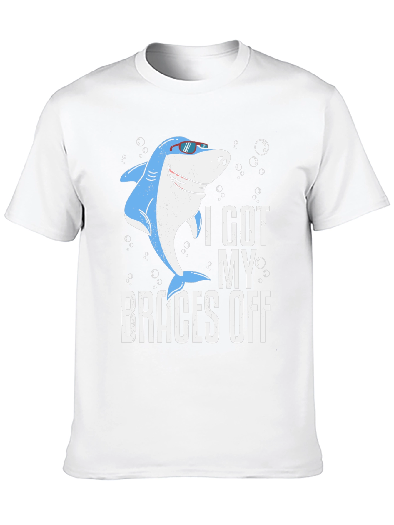 Black Funny Shark Braces Off T-Shirt view 10