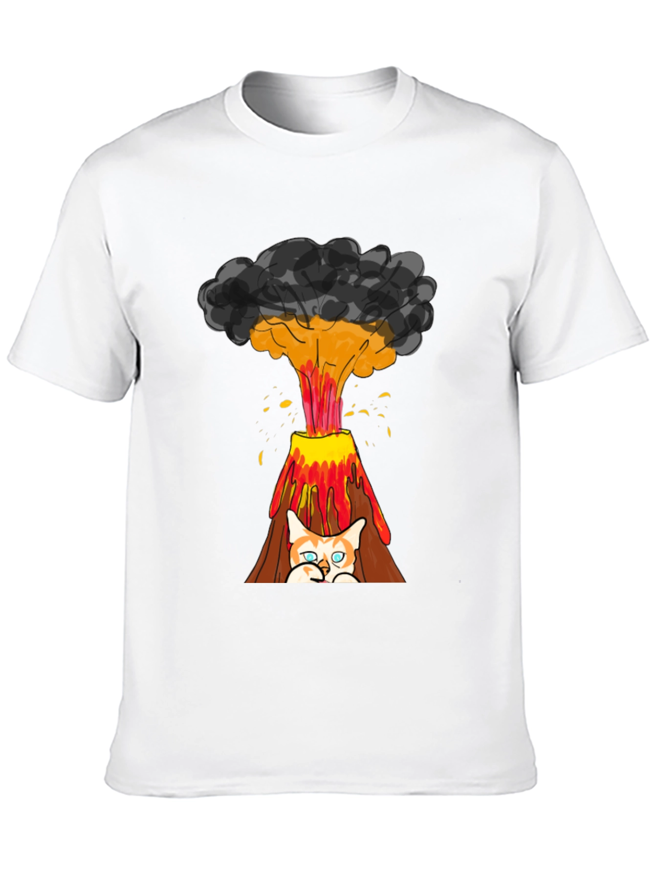 Black Volcano Cat Graphic Tee - Fun & Unique Design view 10