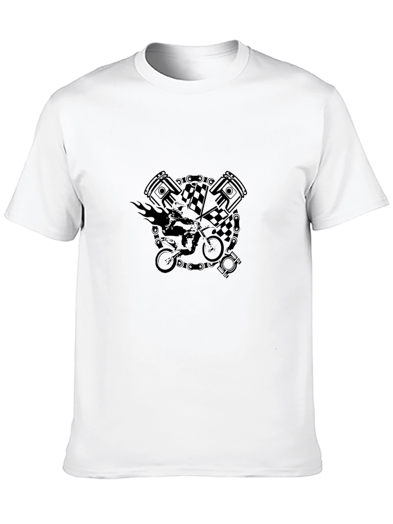 Black Motorcycle Rider Graphic Tee - 10