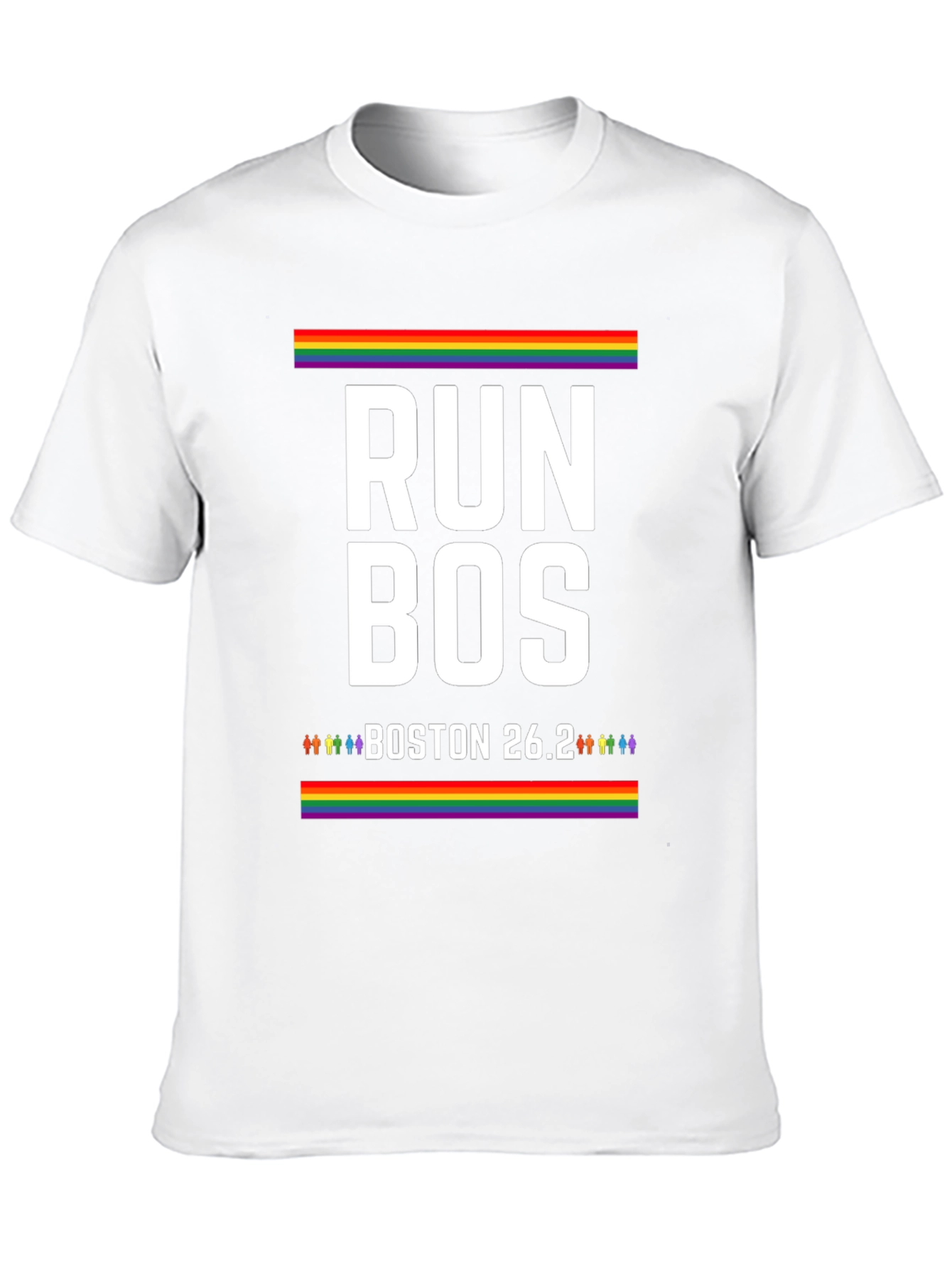 Black Run Bos Pride T-Shirt - Boston 26.2 Marathon LGBT view 10