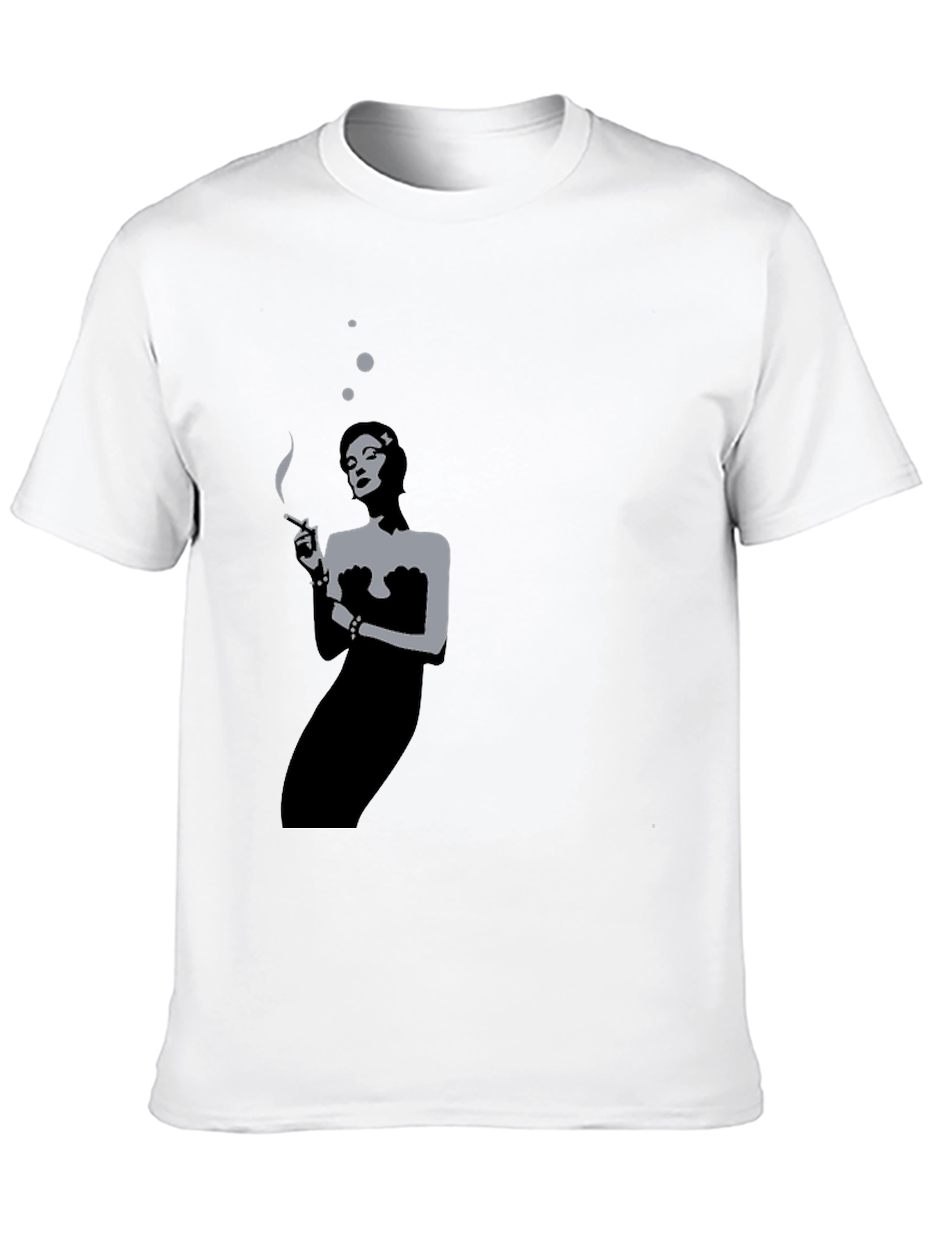 Black Retro Smoking Woman Black T-Shirt view 10