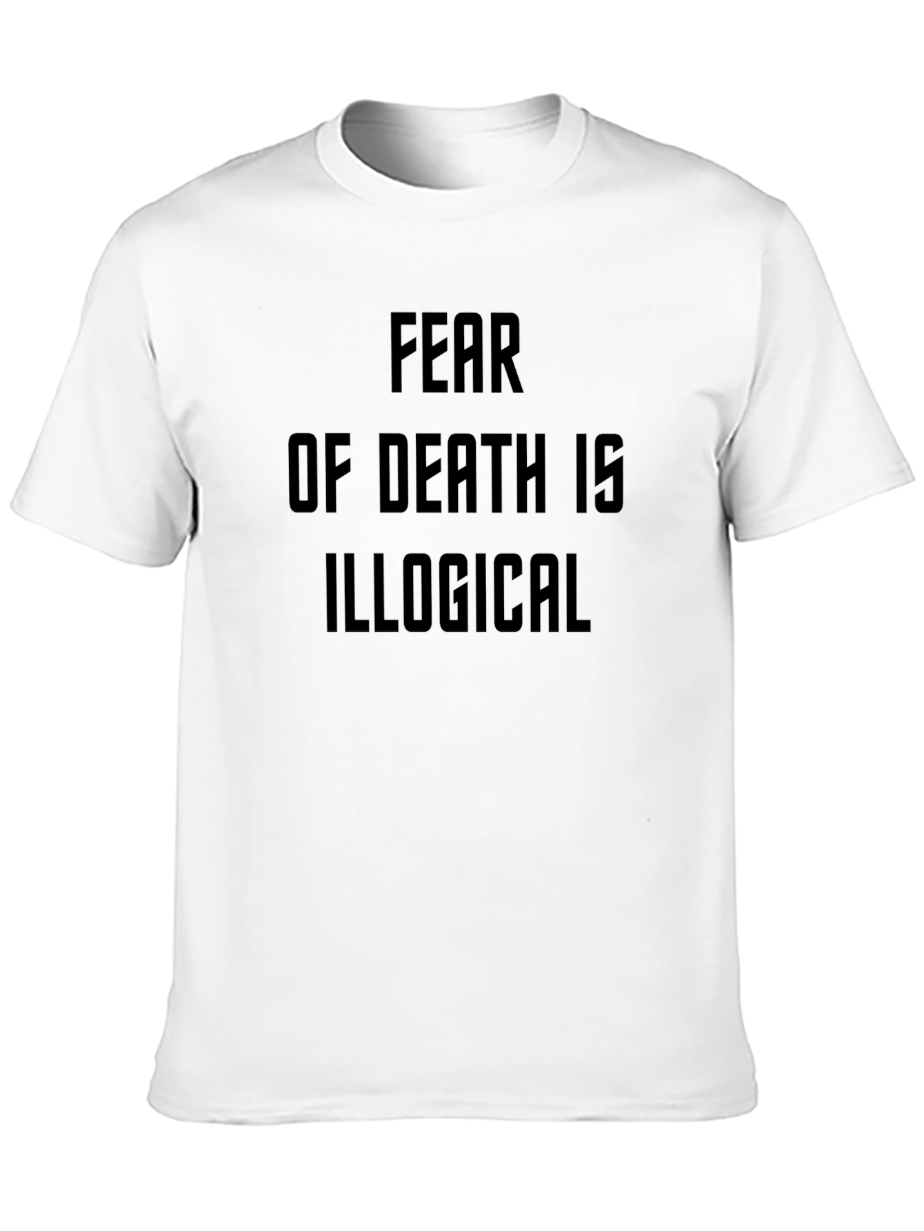 Black Fear of Death is Illogical T-Shirt view 10