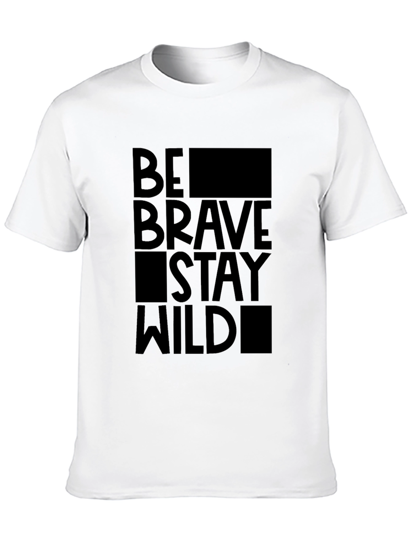 Black Be Brave Stay Wild Black Graphic Tee view 10