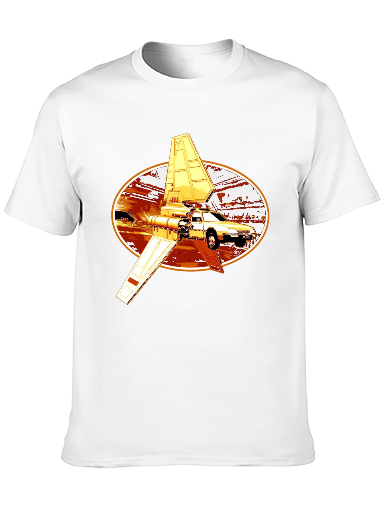 Black Futuristic Car Graphic Tee - Black Cotton Blend view 10