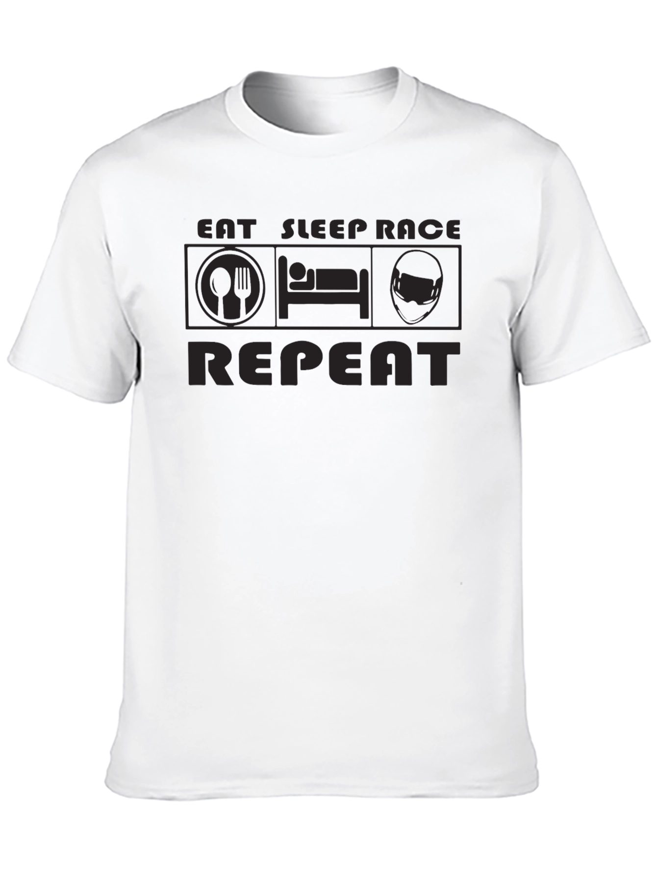 Black Eat Sleep Race Repeat Black T-Shirt view 10