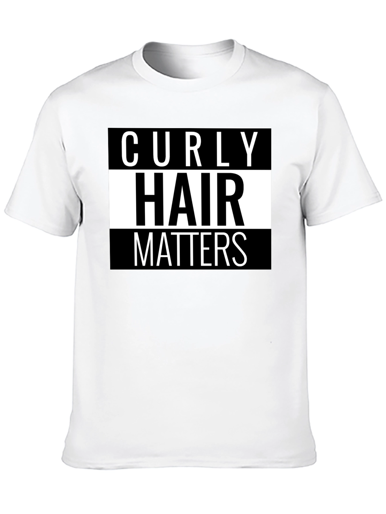 Black Curly Hair Matters Graphic Tee - Black Cotton T-Shirt view 10