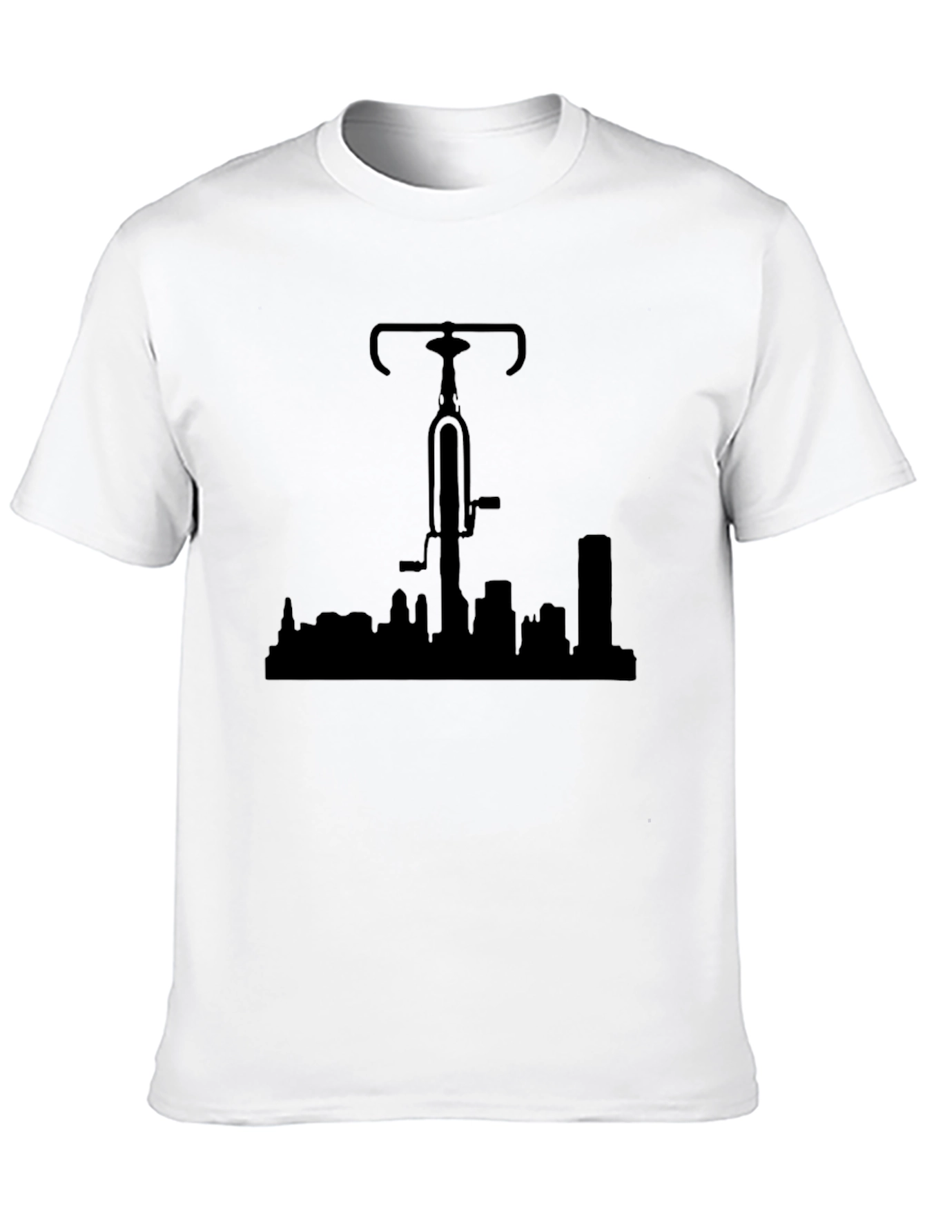 Black Bike Over City Black T-Shirt view 10