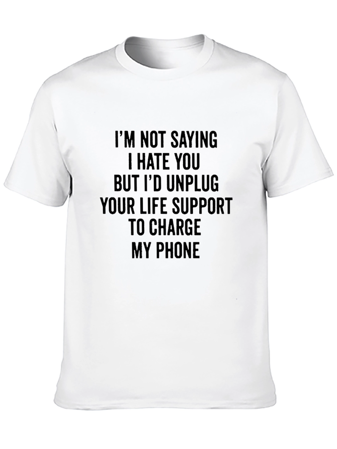 Black Funny Sarcastic Graphic T-Shirt - Charge My Phone view 10
