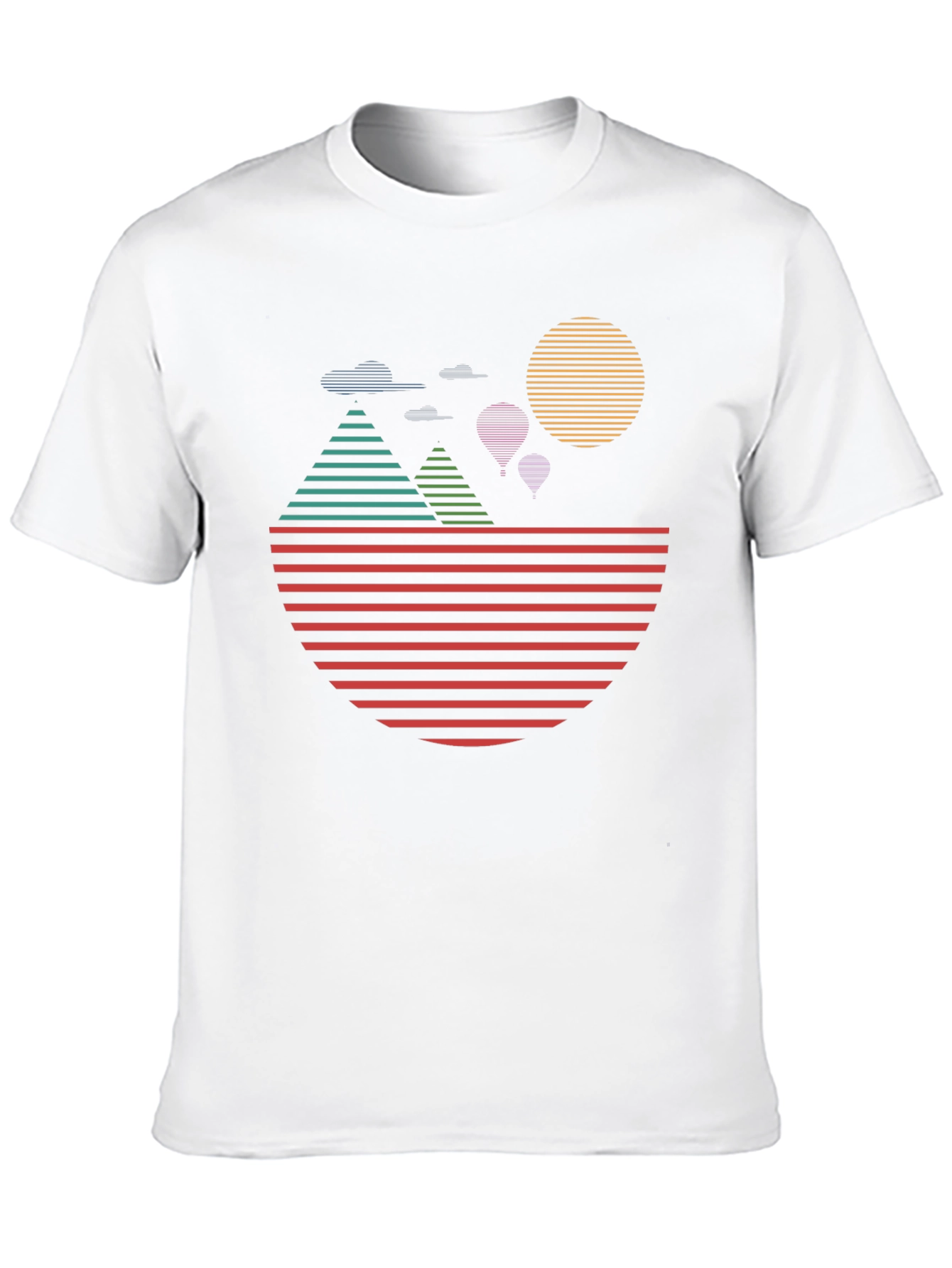 Black Retro Sunset Landscape Graphic Tee - Black view 10