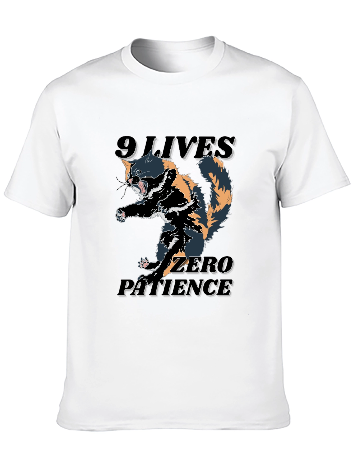 Black 9 Lives Zero Patience T-Shirt view 10