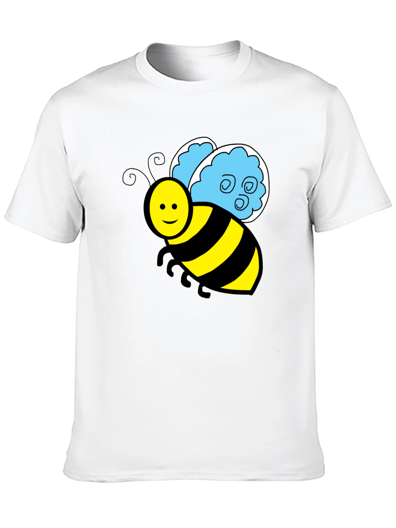 Black Cartoon Bee Graphic T-Shirt - Black Crew Neck Tee view 10