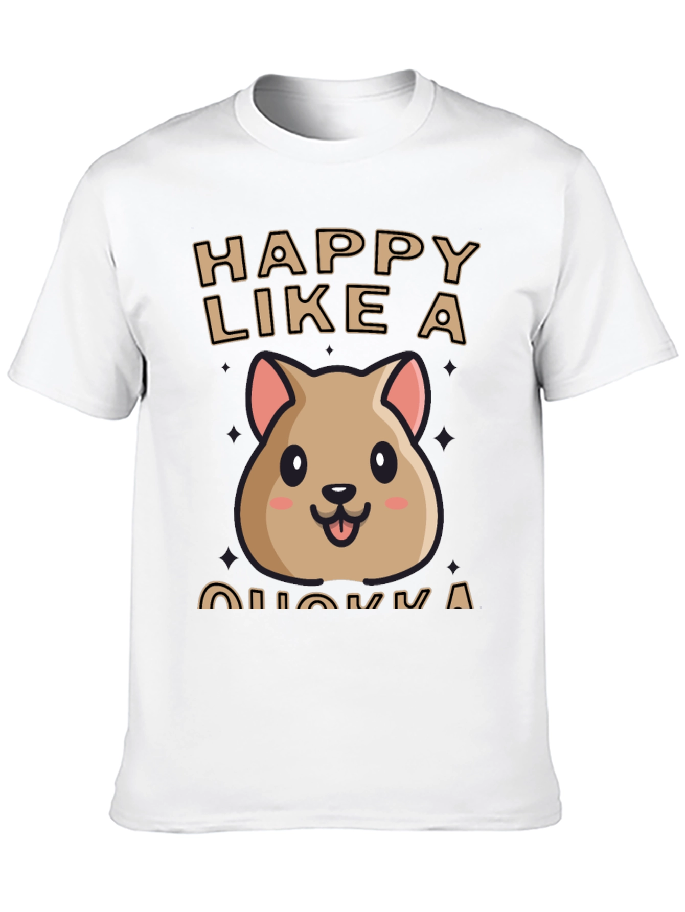 Black Happy Quokka T-Shirt - Cute Animal Graphic Tee view 10