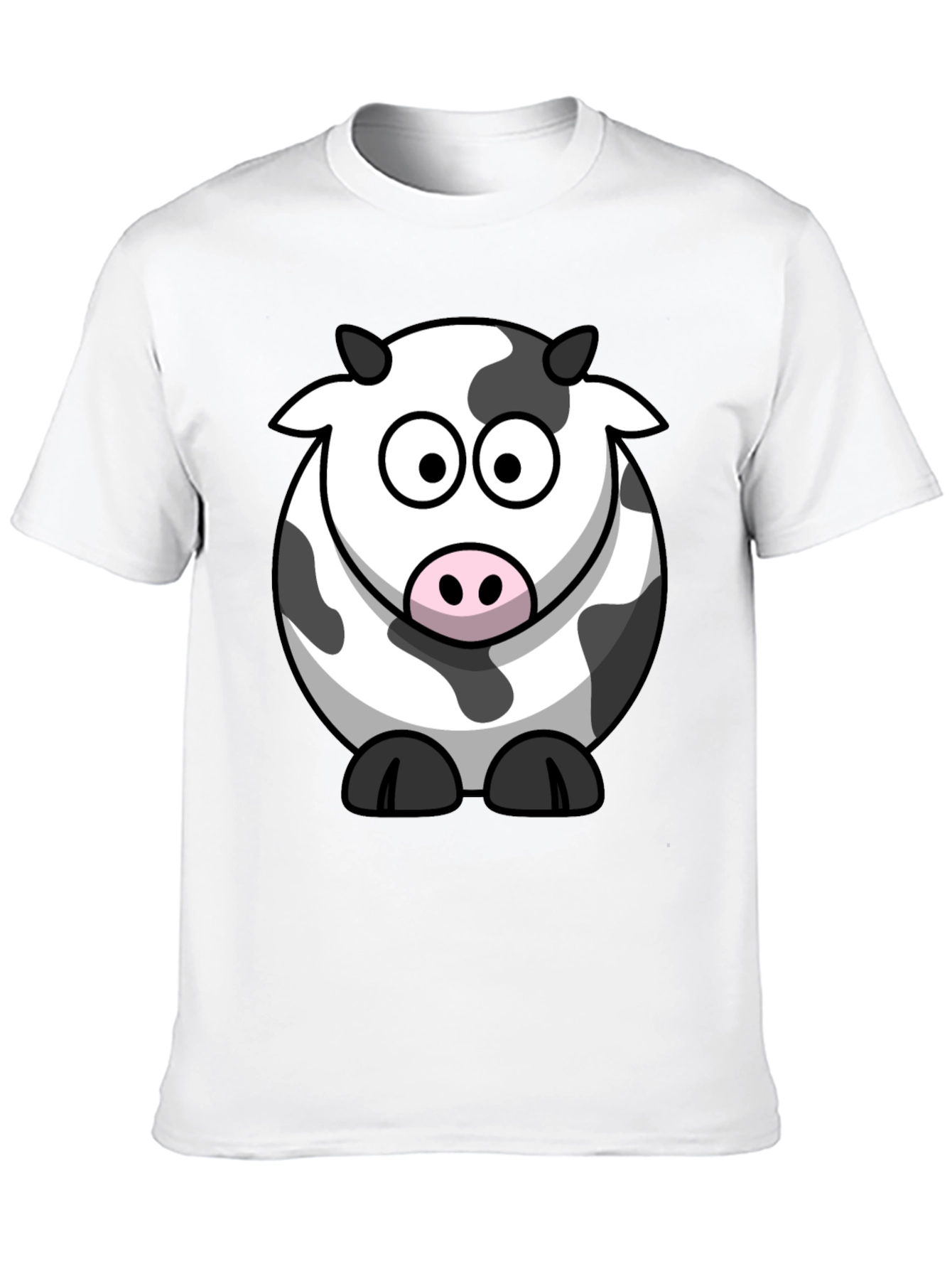 Black Cartoon Cow Graphic Tee - Black Cotton Comfort view 10