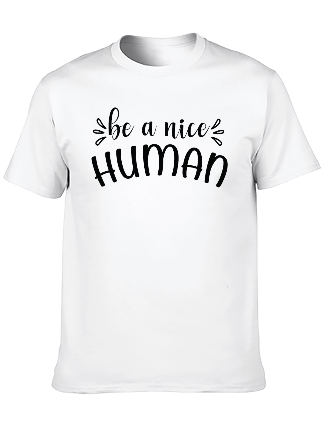 Black Be A Nice Human Graphic Tee - Stylish Casual T-Shirt view 10