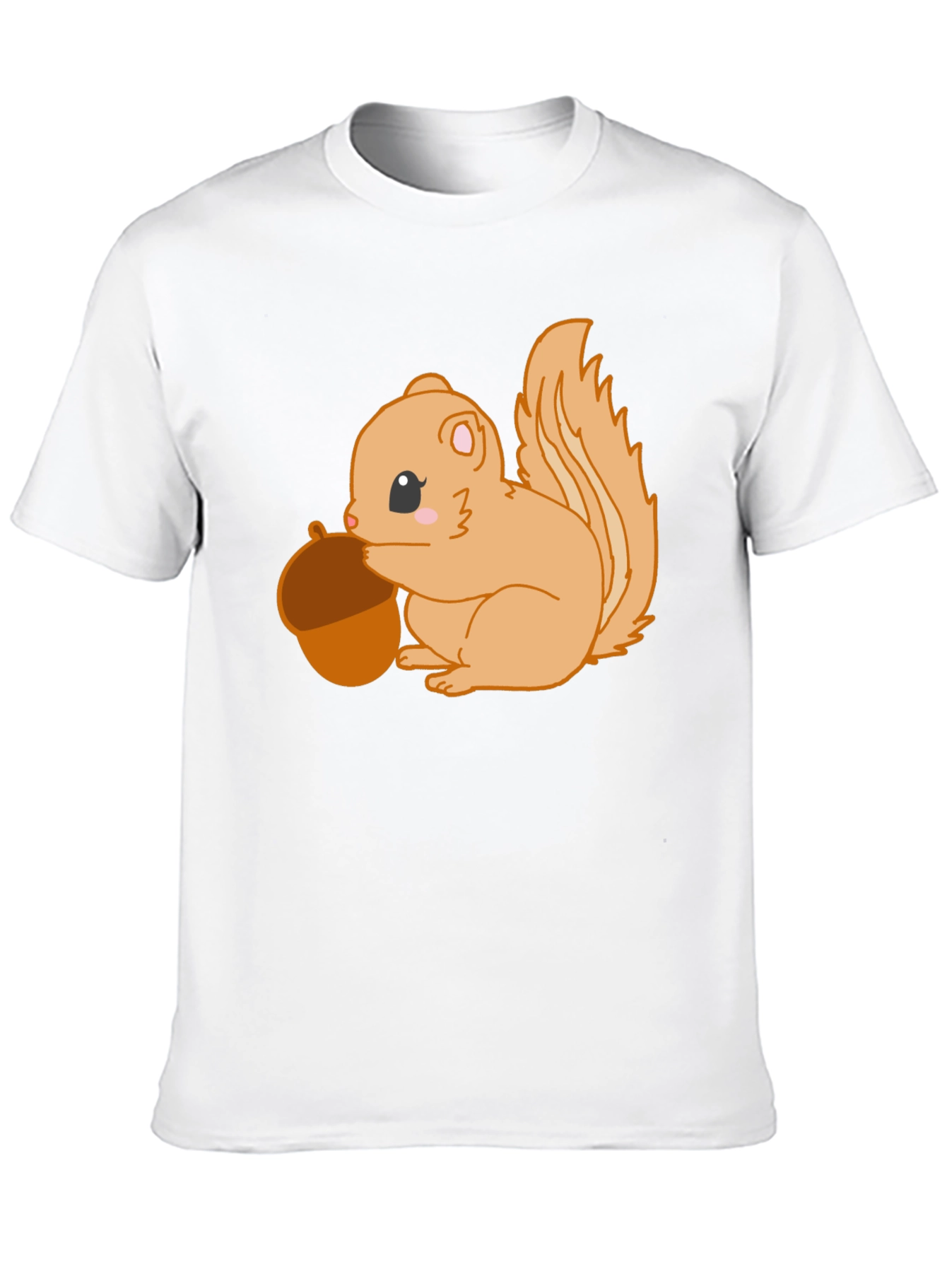 Black Cute Squirrel Holding Acorn Graphic Tee - Black view 10