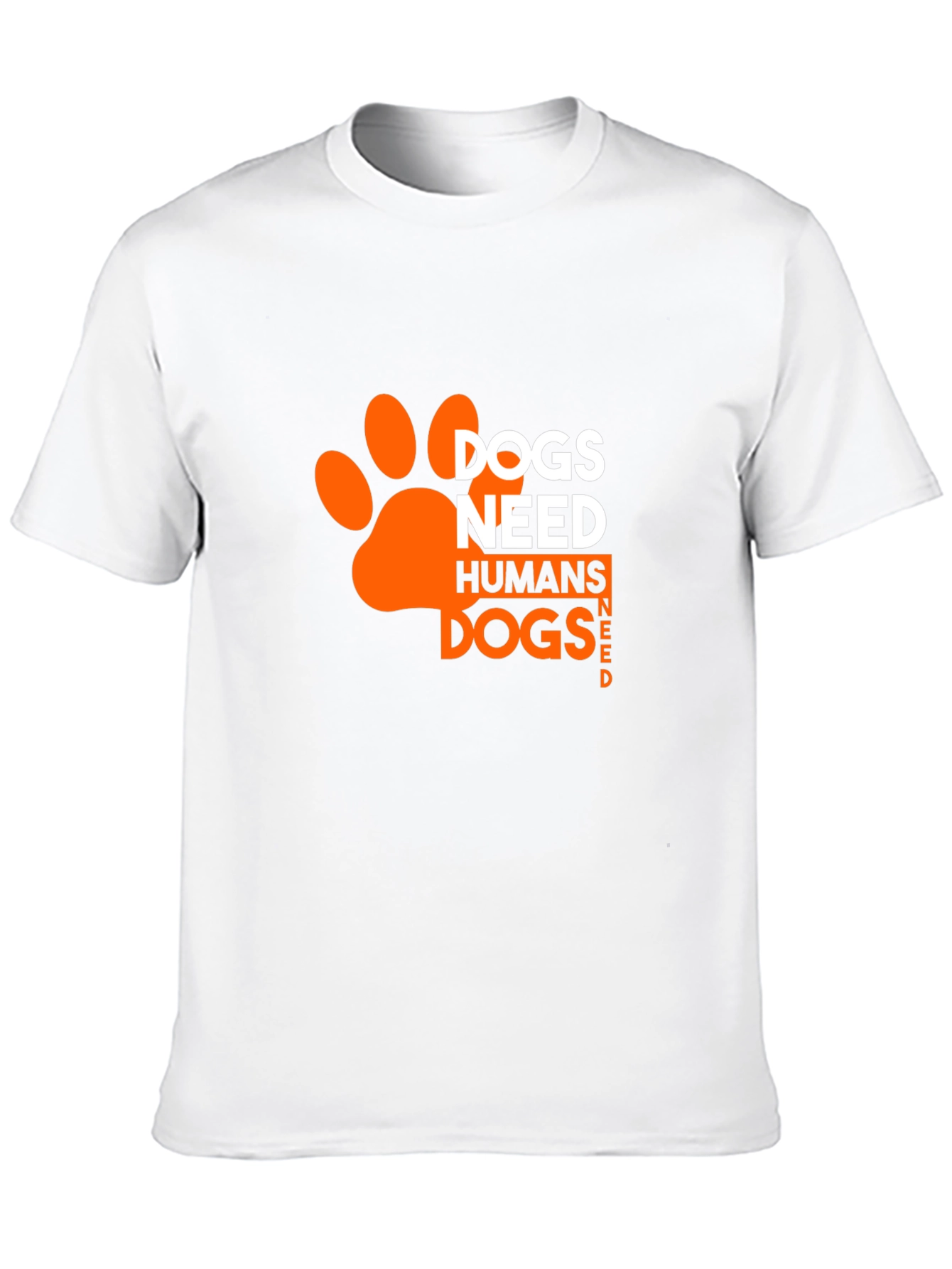 Black Dogs Need Humans T-Shirt - Black, Paw Print Design view 10