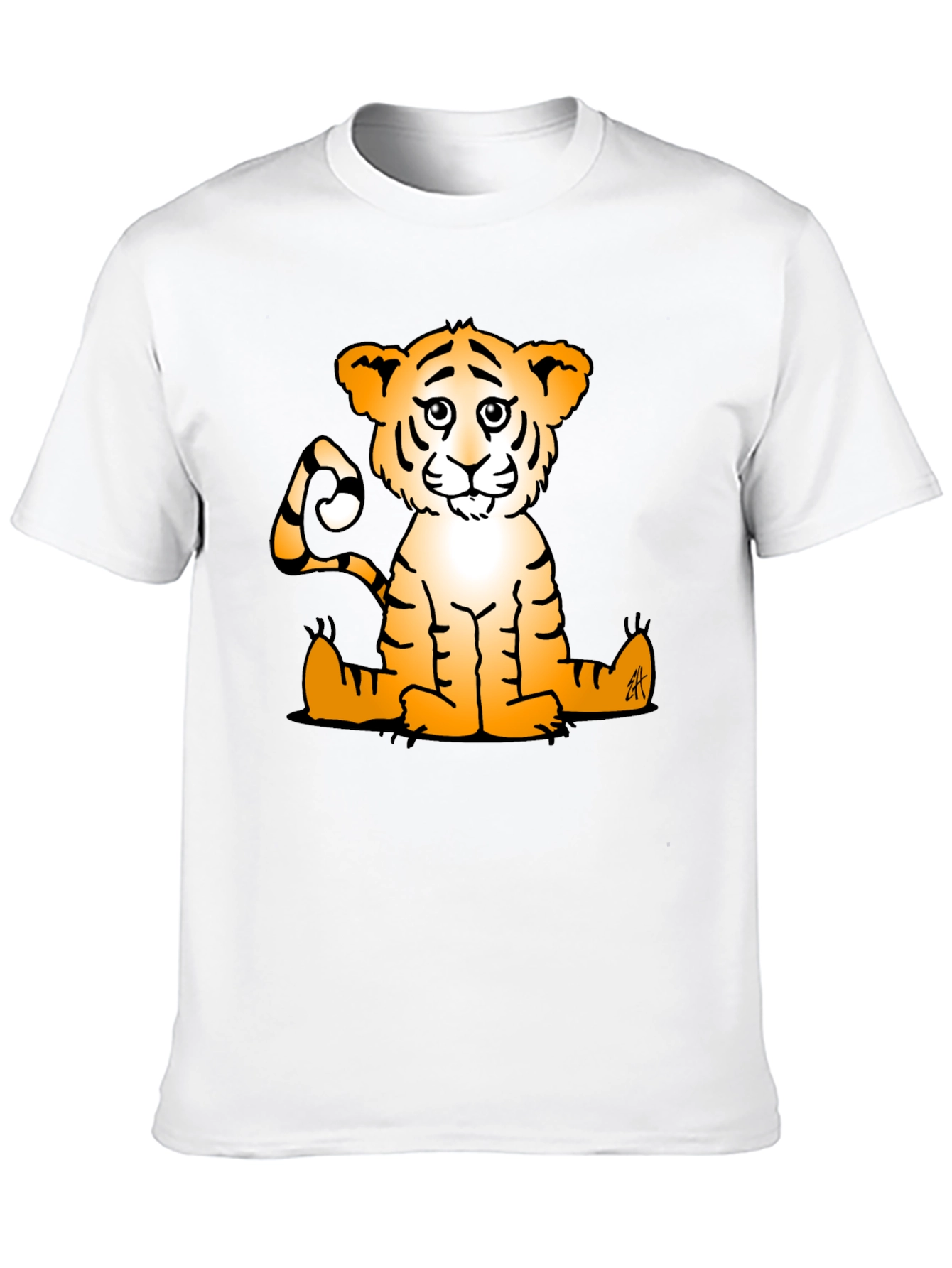 Black Cute Tiger Graphic Tee - Black Casual T-Shirt view 10