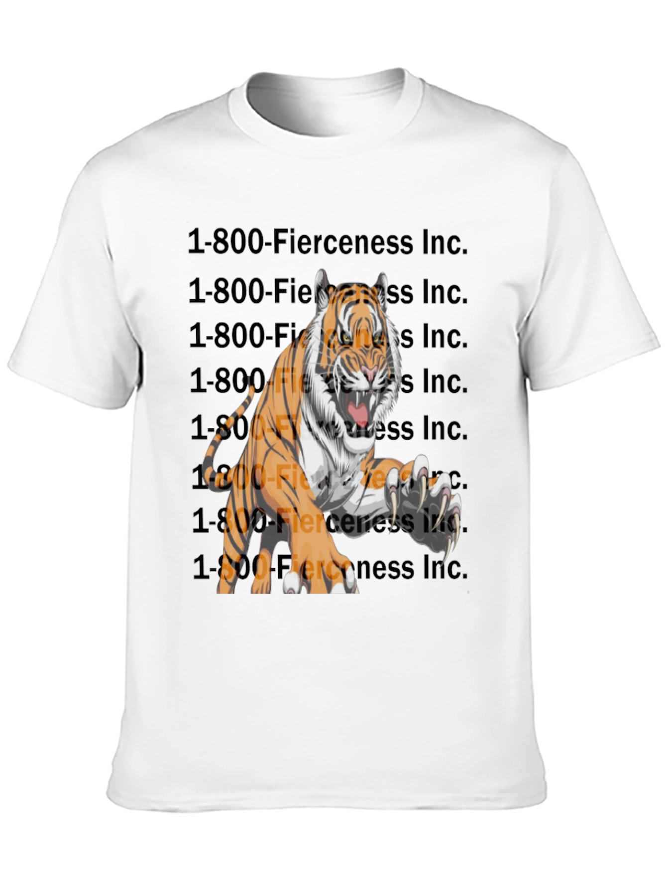 Black Fierce Tiger Graphic T-Shirt view 10