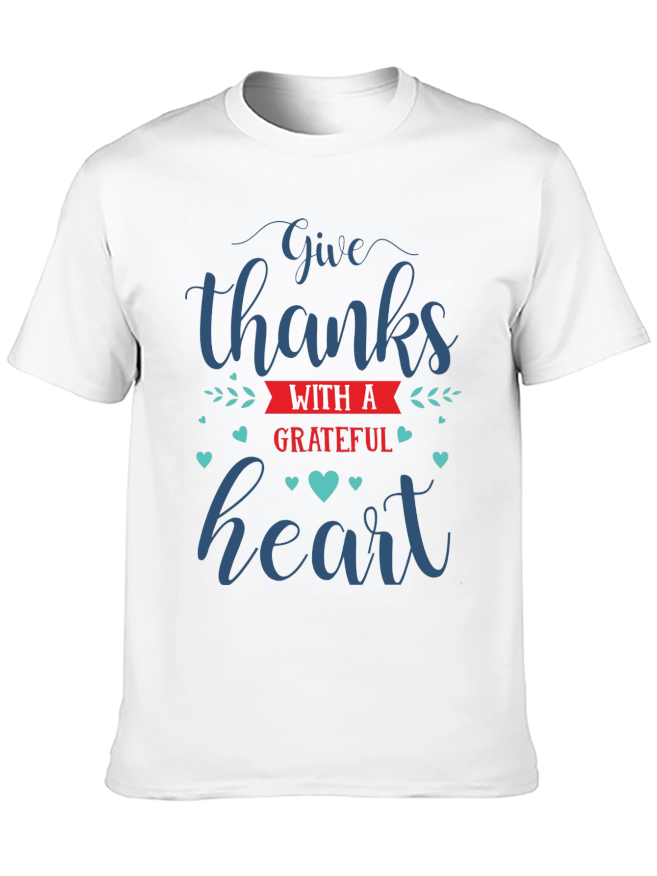 Black Give Thanks Grateful Heart Graphic T-Shirt view 10