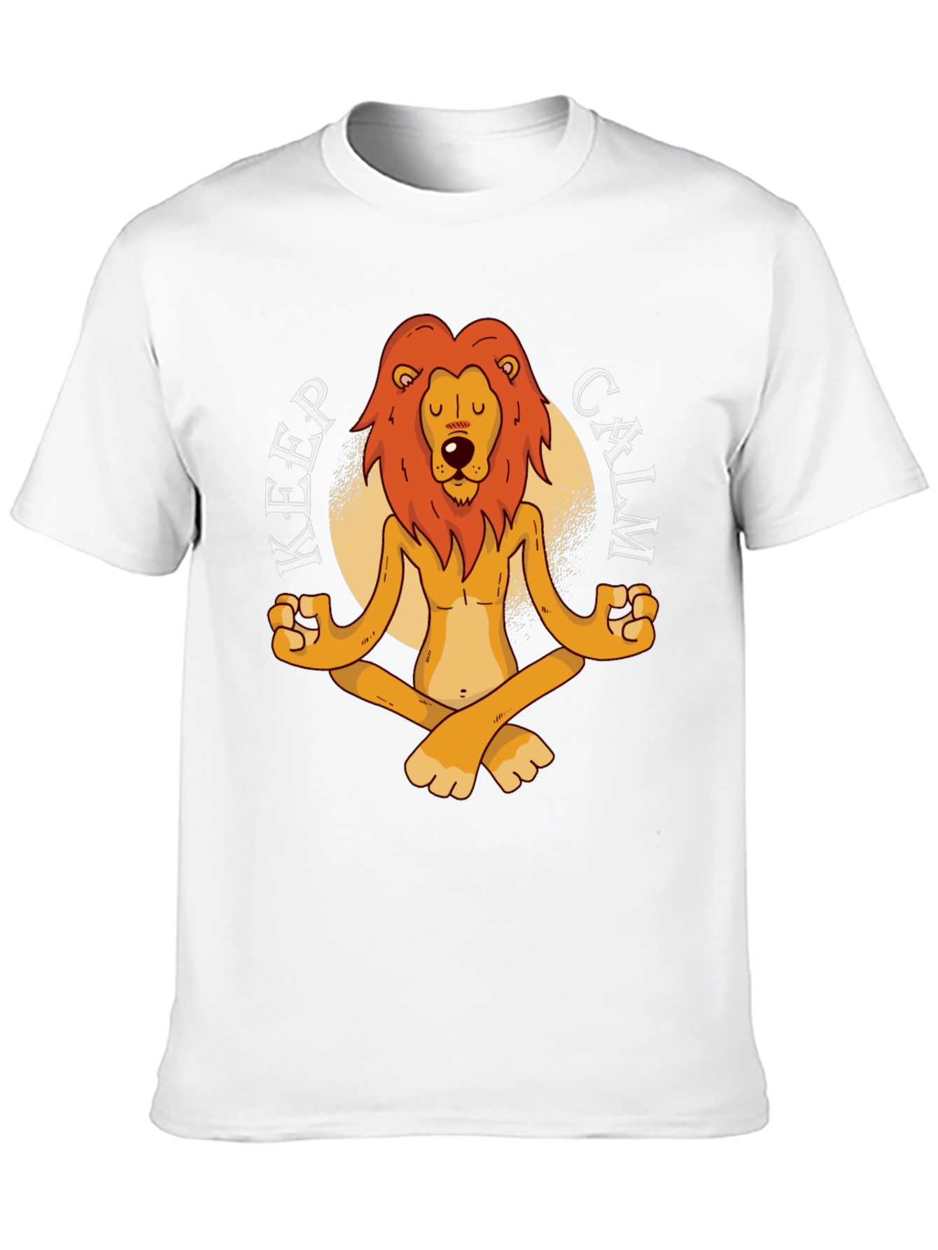 Black Zen Lion Graphic T-Shirt - Keep Calm and Meditate view 10