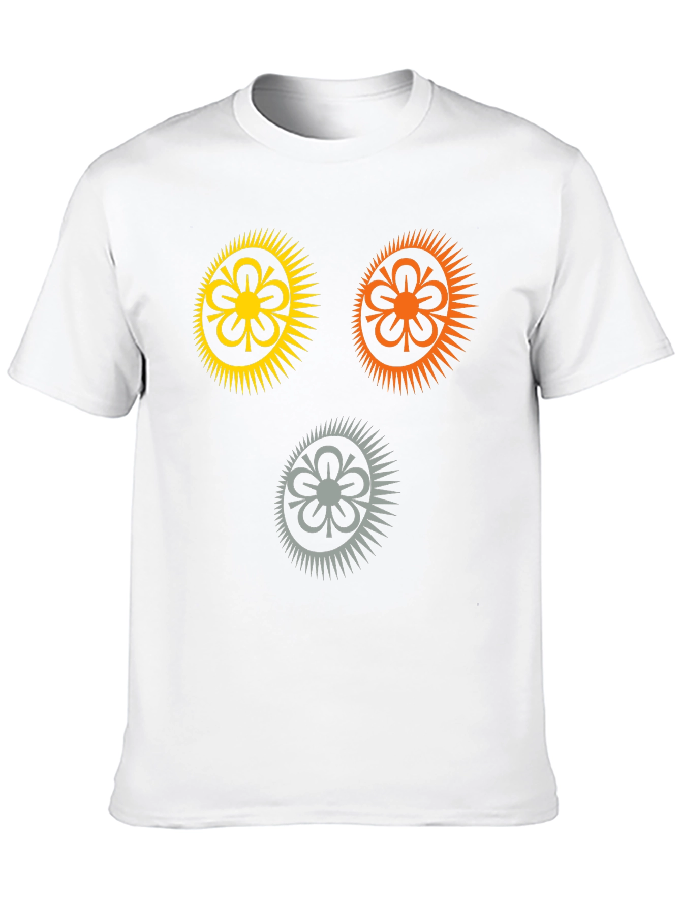 Black Stylish Black T-Shirt with Floral Sun Graphic view 10