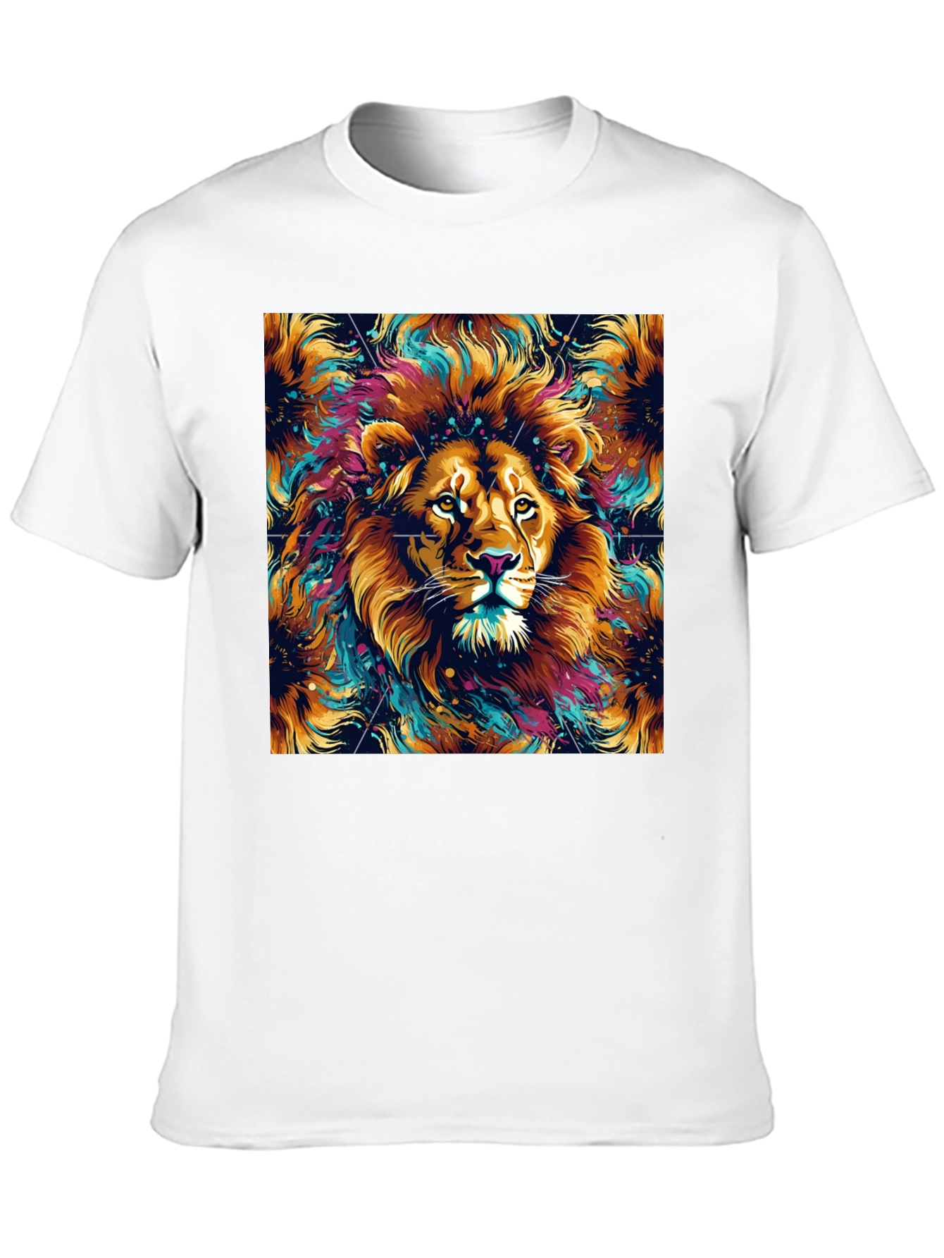 Black Lion Art Graphic Black T-Shirt view 10