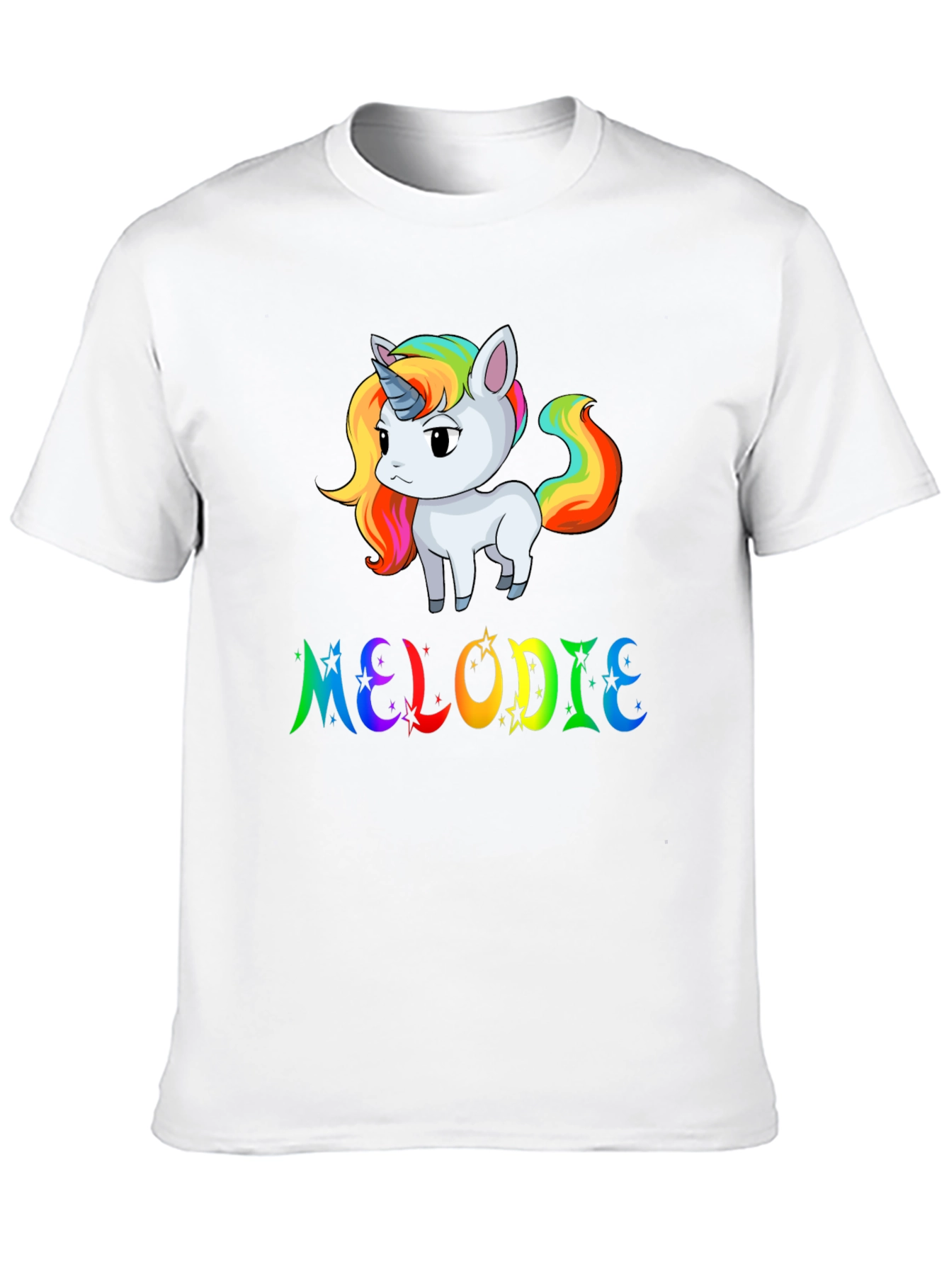 Black Rainbow Unicorn MELODIE Custom T-Shirt view 10