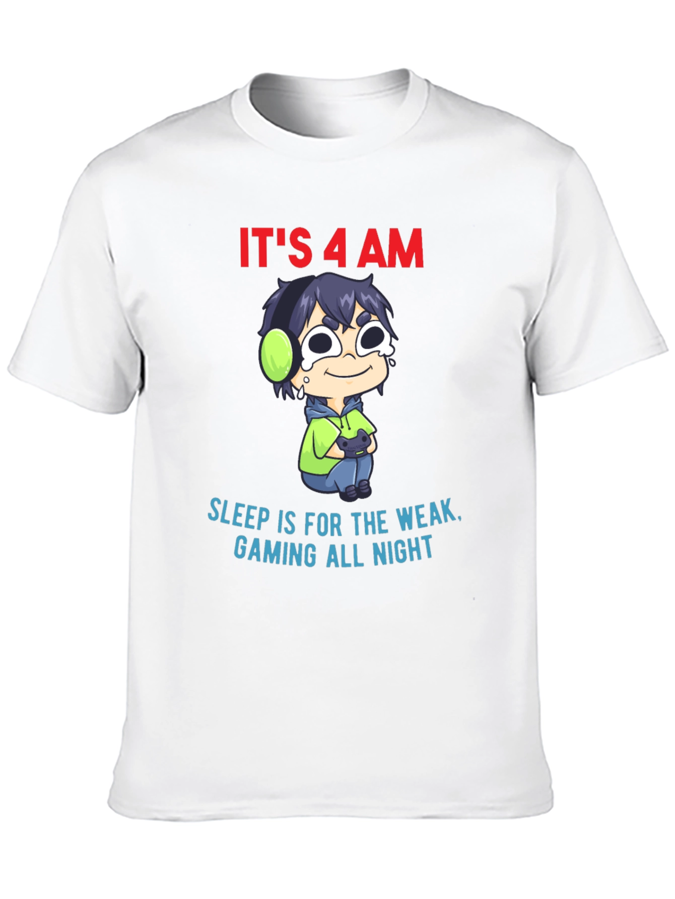 Black It's 4 AM Gaming All Night T-Shirt view 10