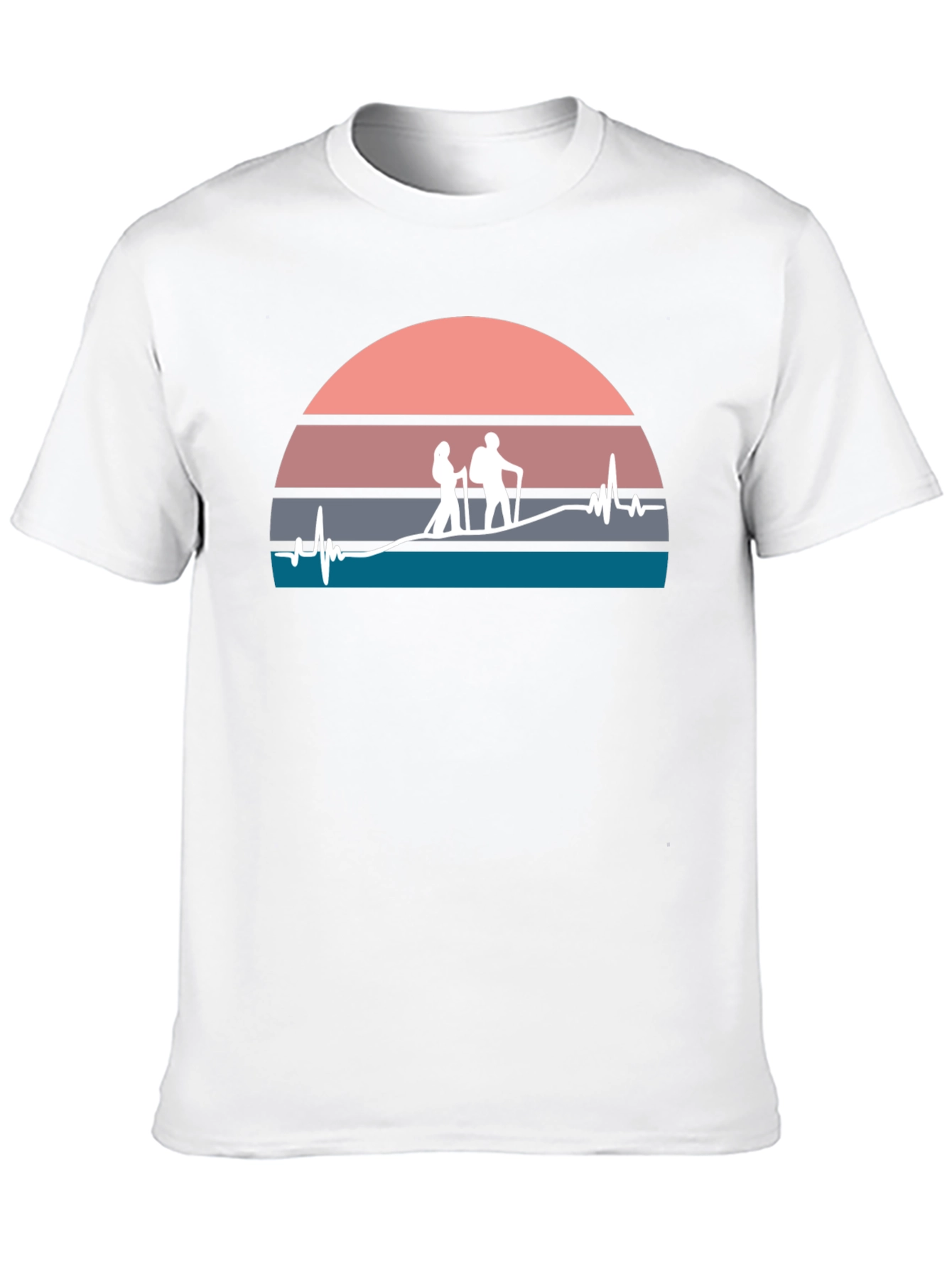 Black Hiking Heartbeat Graphic T-Shirt - Black view 10