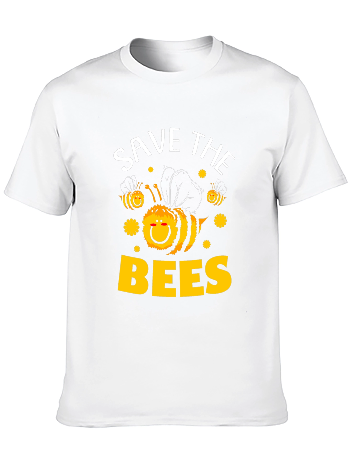 Black Save the Bees T-Shirt - Black, Cute Bee Graphic view 10