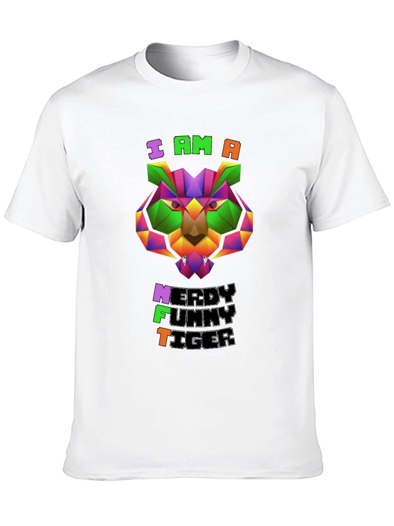 Black Nerdy Funny Tiger Graphic Tee view 10