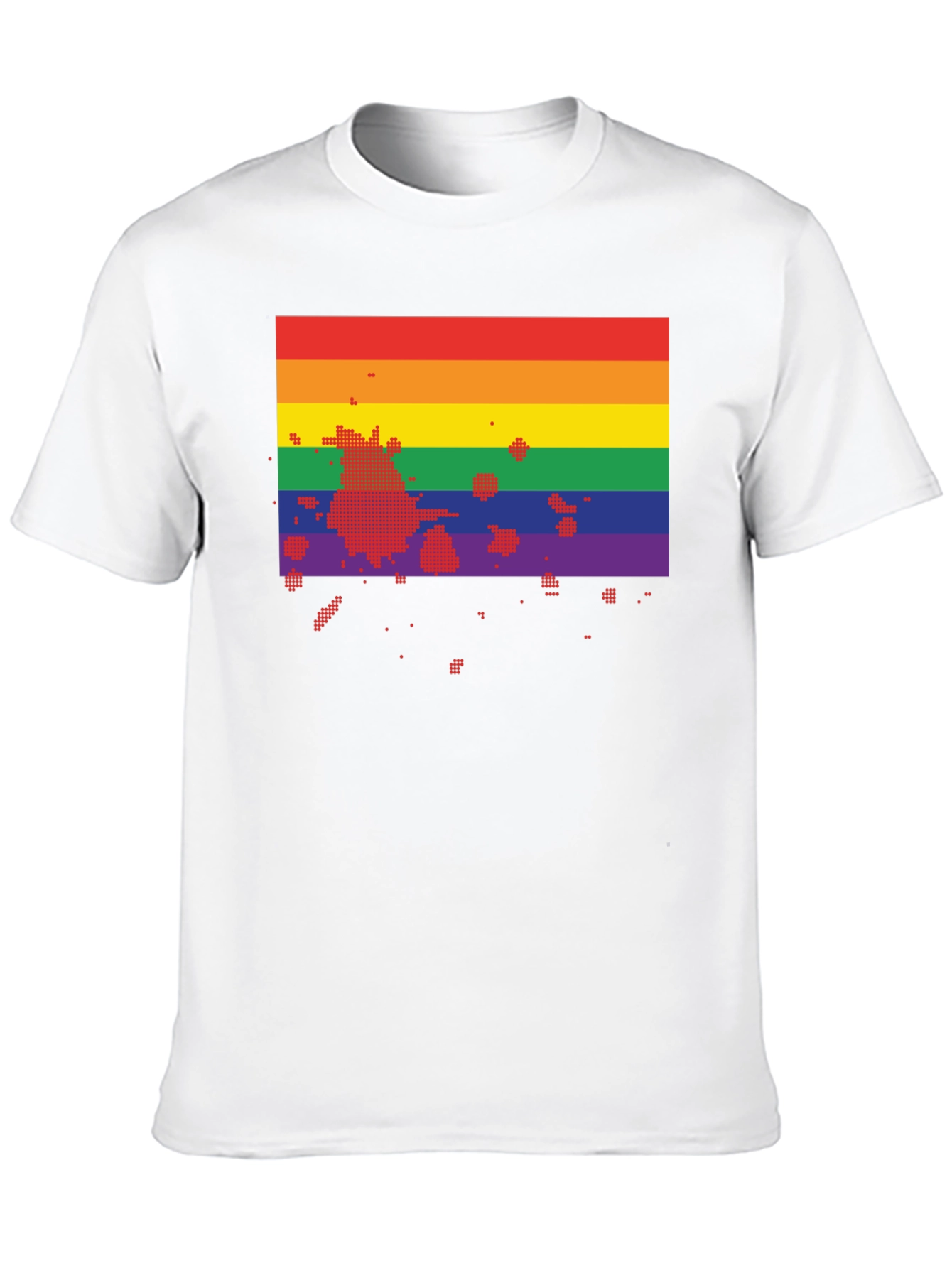 Black Rainbow Flag Pixel Art Black T-Shirt view 10