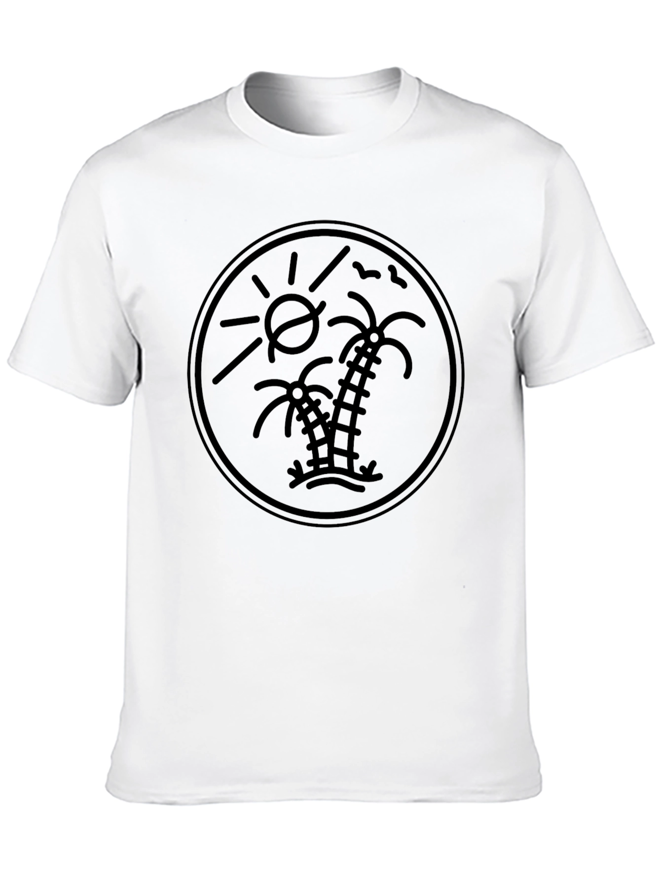 Black Tropical Palm Tree Graphic Tee - Black Cotton Comfort view 10