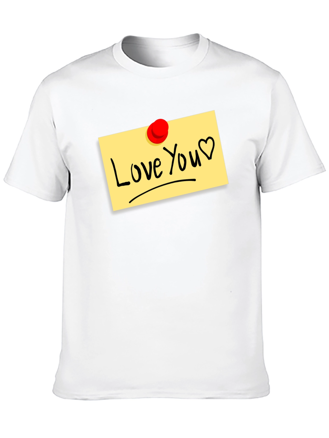 Black Love You Note Black T-Shirt view 10