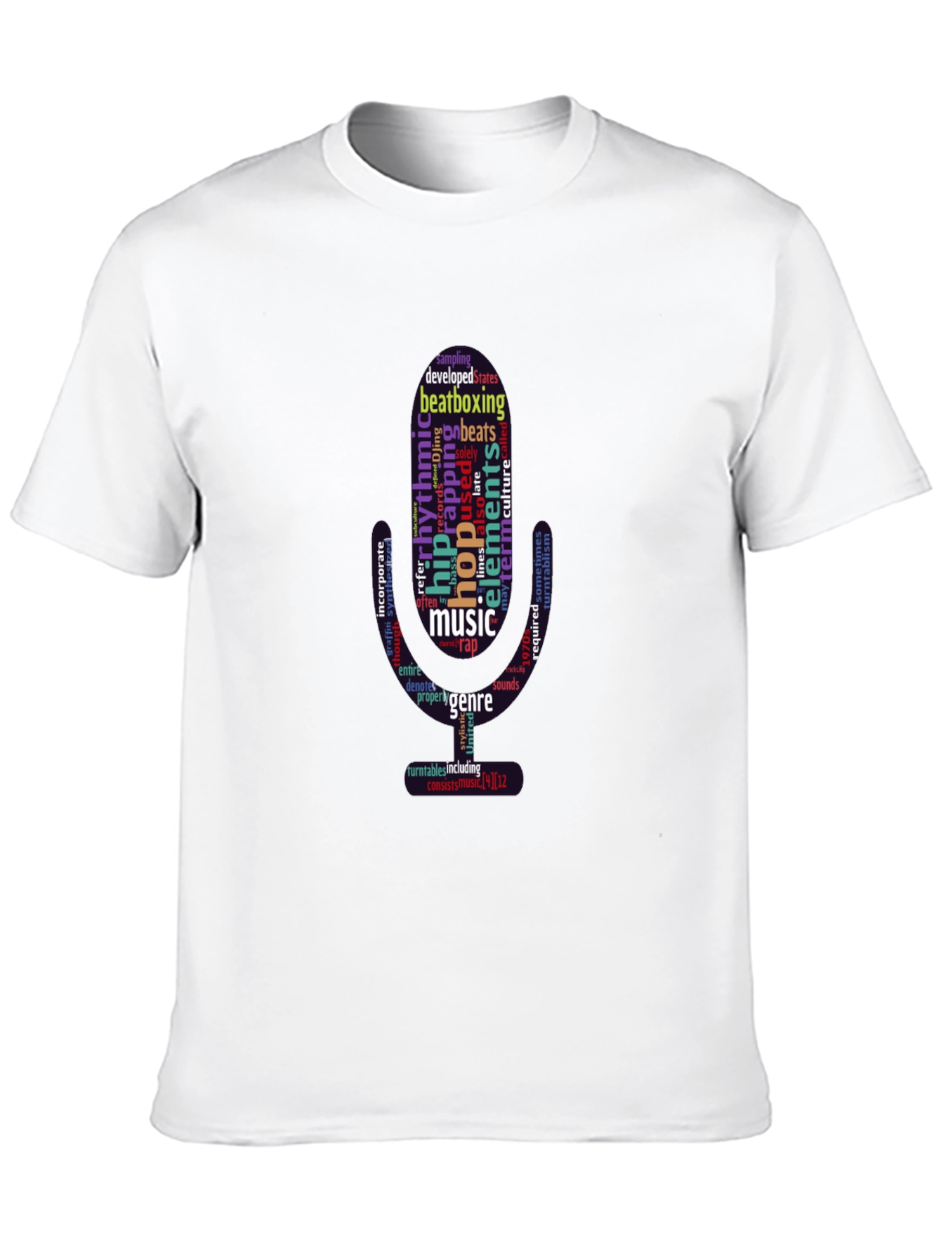 Black Hip Hop Music Word Art T-Shirt view 10