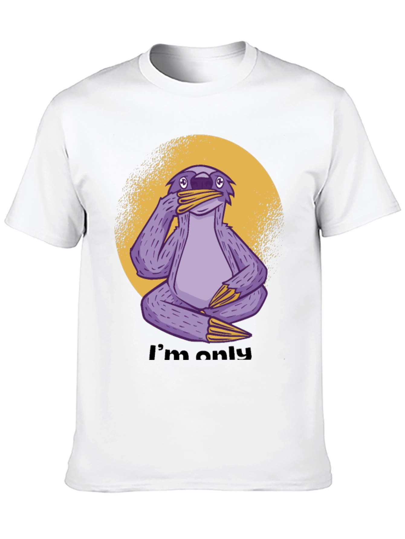 Black Funny Sloth Graphic T-Shirt - I'm Only... view 10