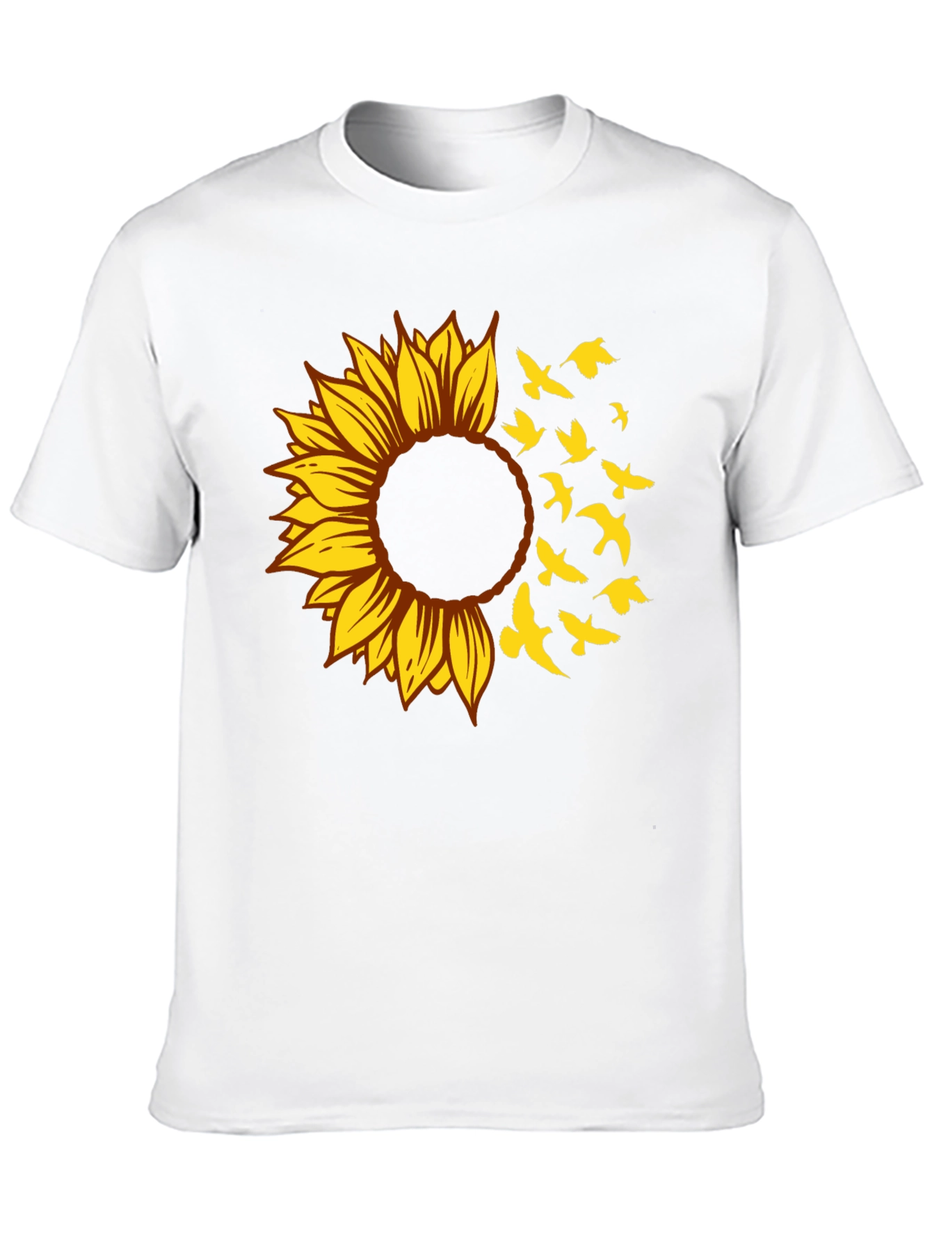 Black Sunflower Bird T-Shirt - Stylish Graphic Tee view 10