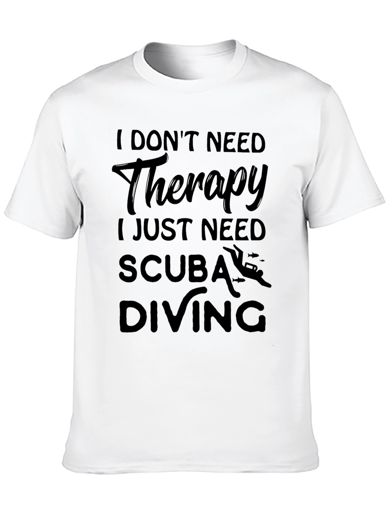 Black Scuba Diving Therapy T-Shirt, Diver Gift view 10
