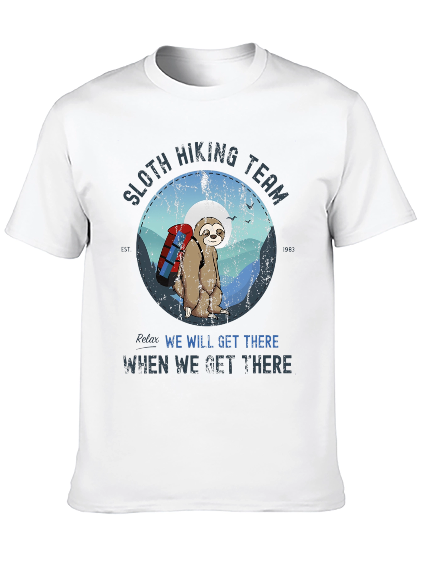 Black Sloth Hiking Team T-Shirt - Relaxed Hiking Apparel view 10
