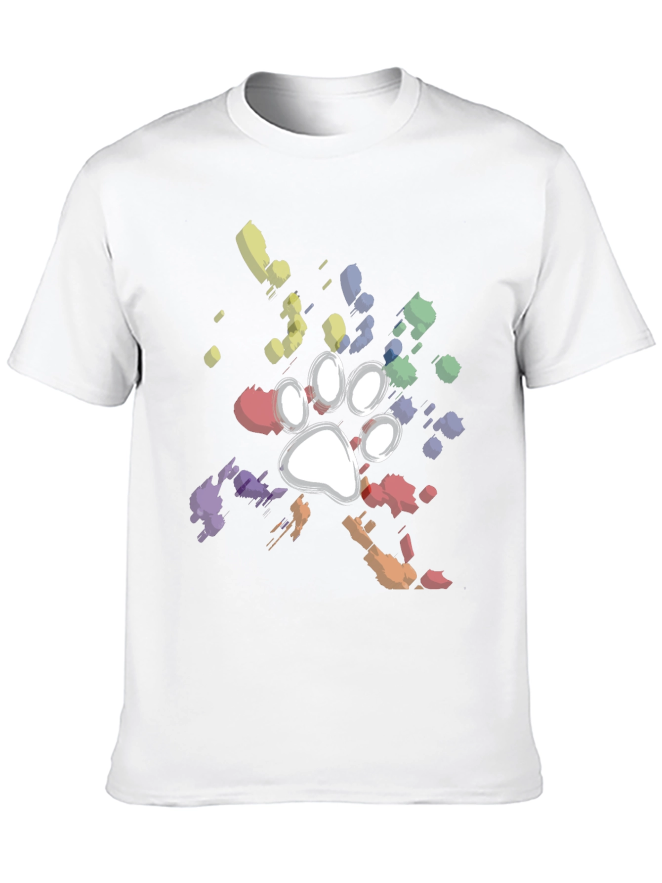 Black Paw Print Splatter T-Shirt - Unique Dog Lover Gift view 10