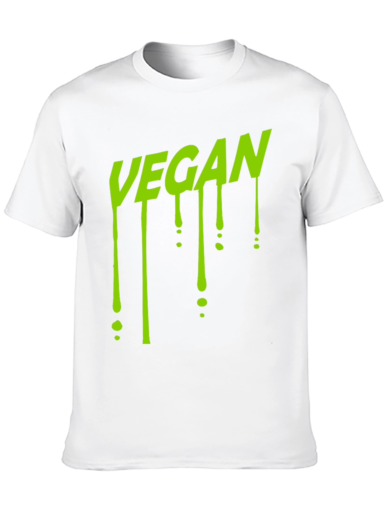 Black Vegan Drip T-Shirt - Black Crew Neck view 10