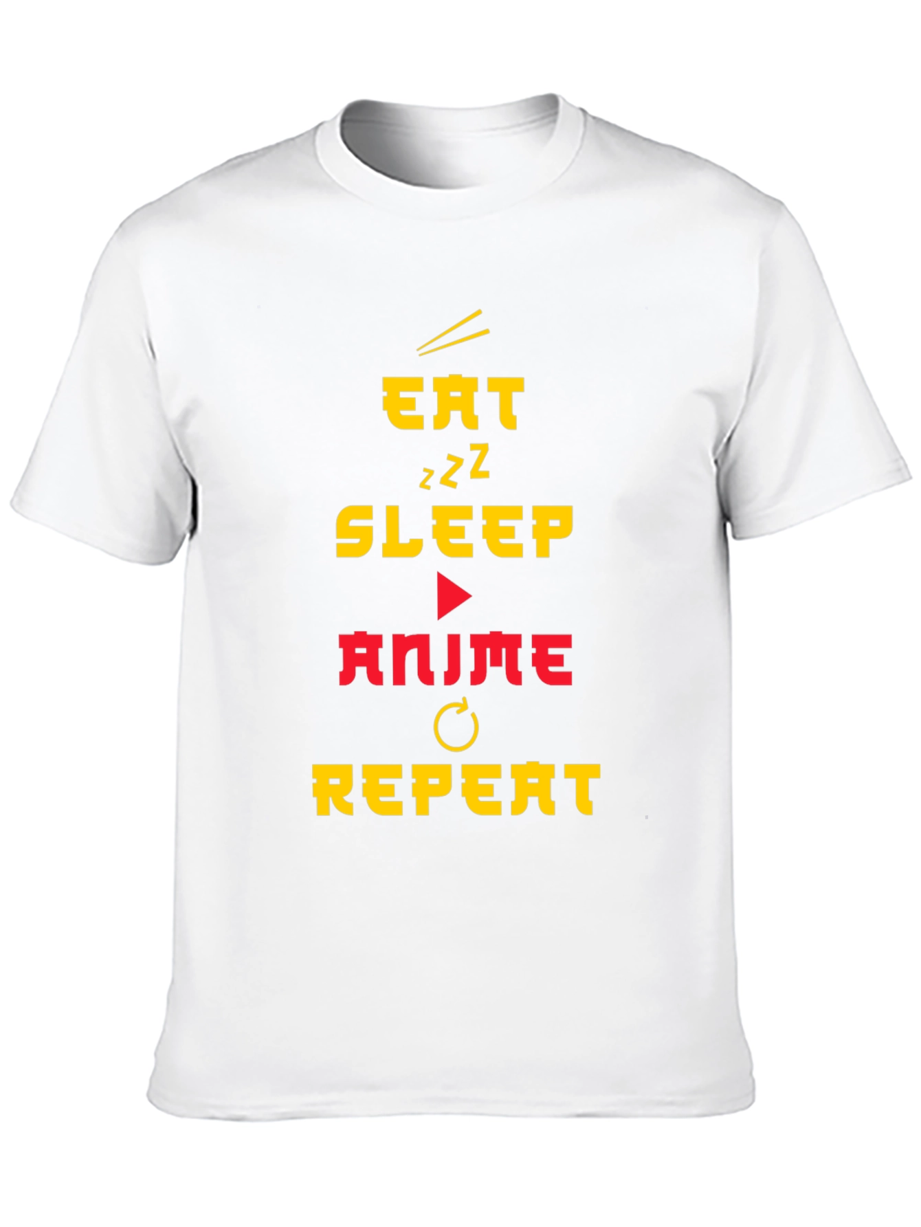 Black Eat Sleep Anime Repeat Black T-Shirt view 10