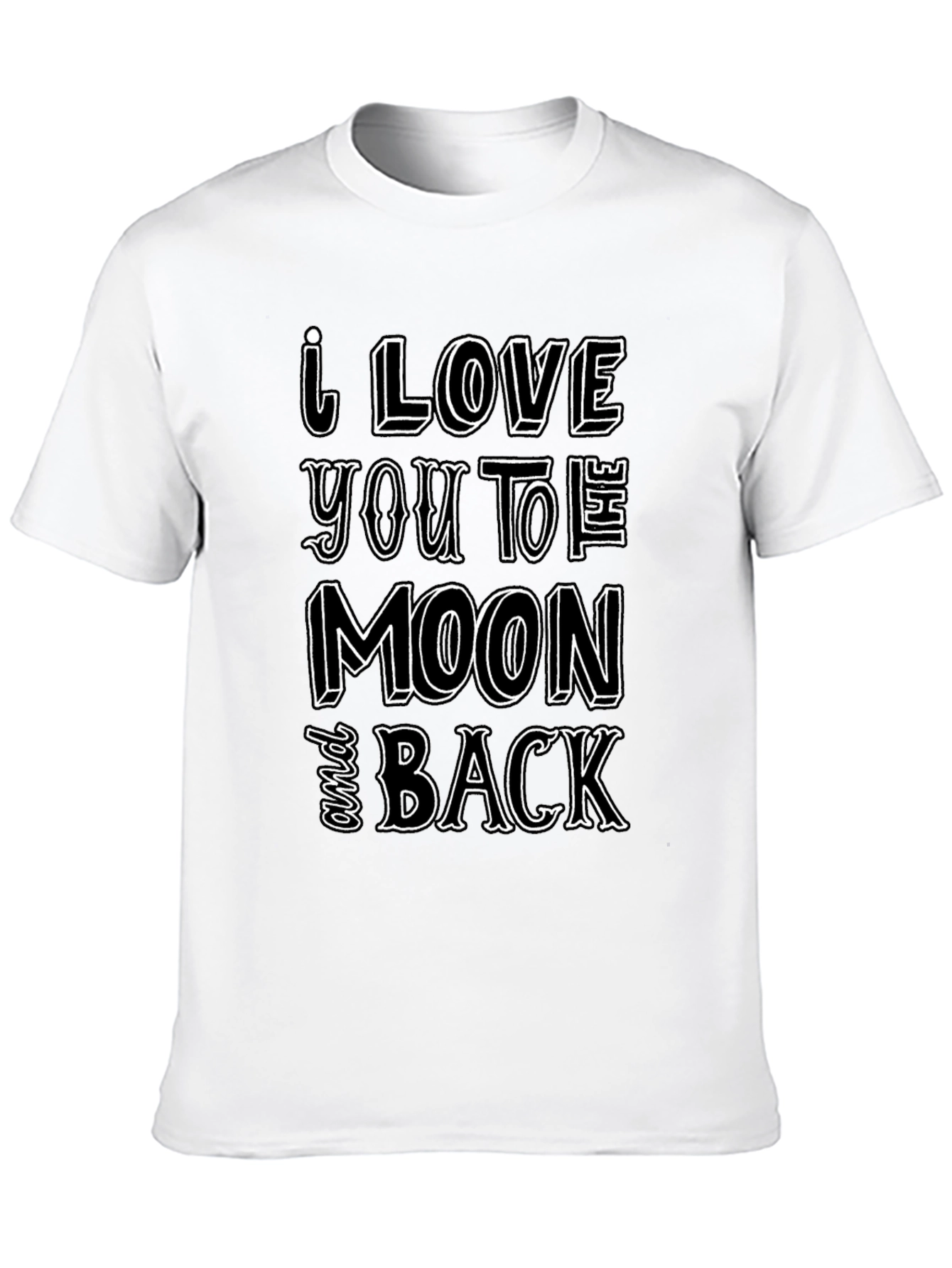 Black I Love You To The Moon and Back Black T-Shirt view 10