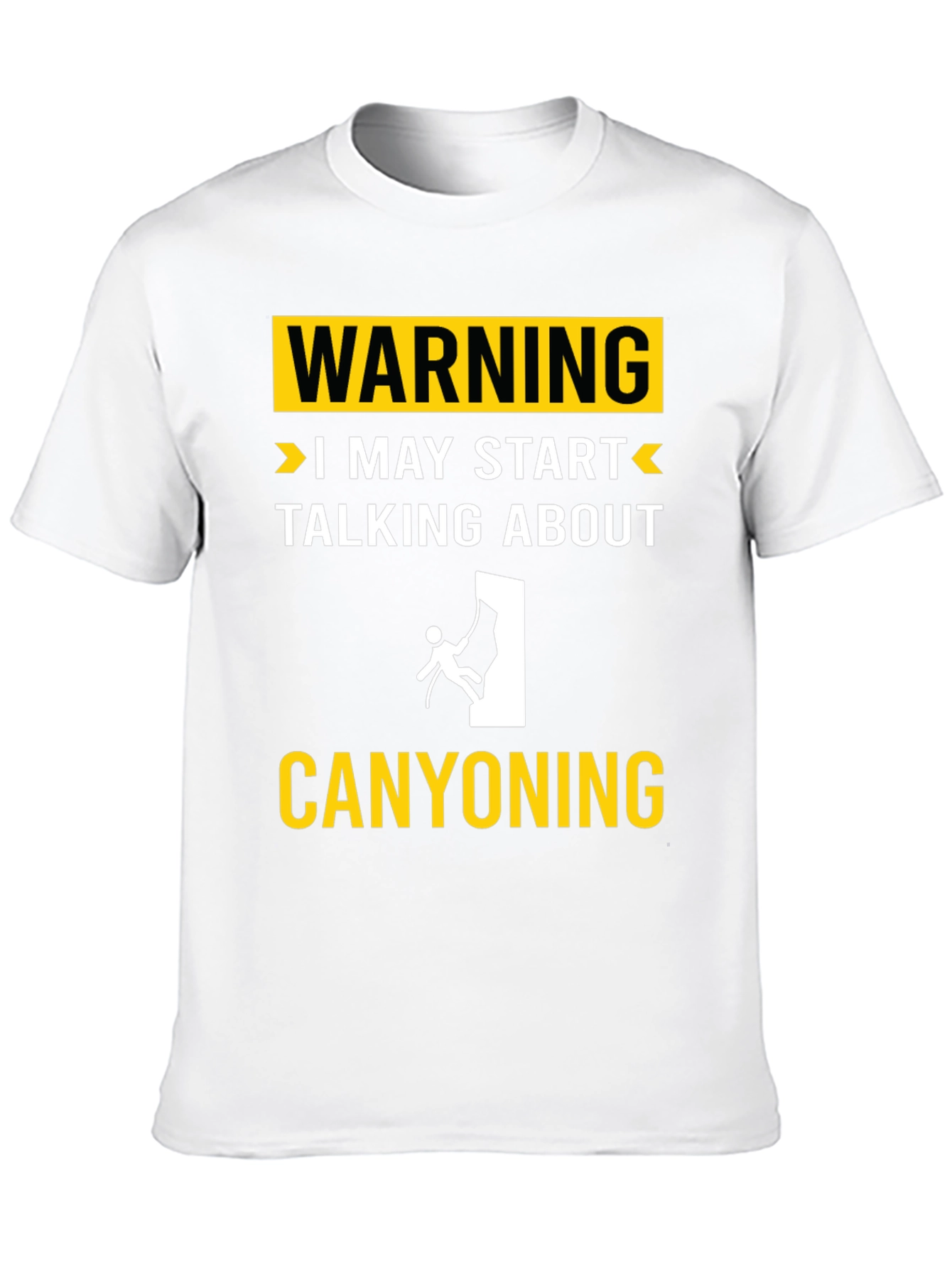 Black Canyoning Warning T-Shirt - Funny Adventure Tee view 10
