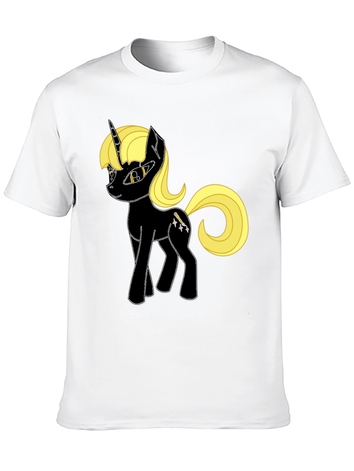 Black Unicorn Graphic Tee - Black Cotton Blend, Unique Design view 10