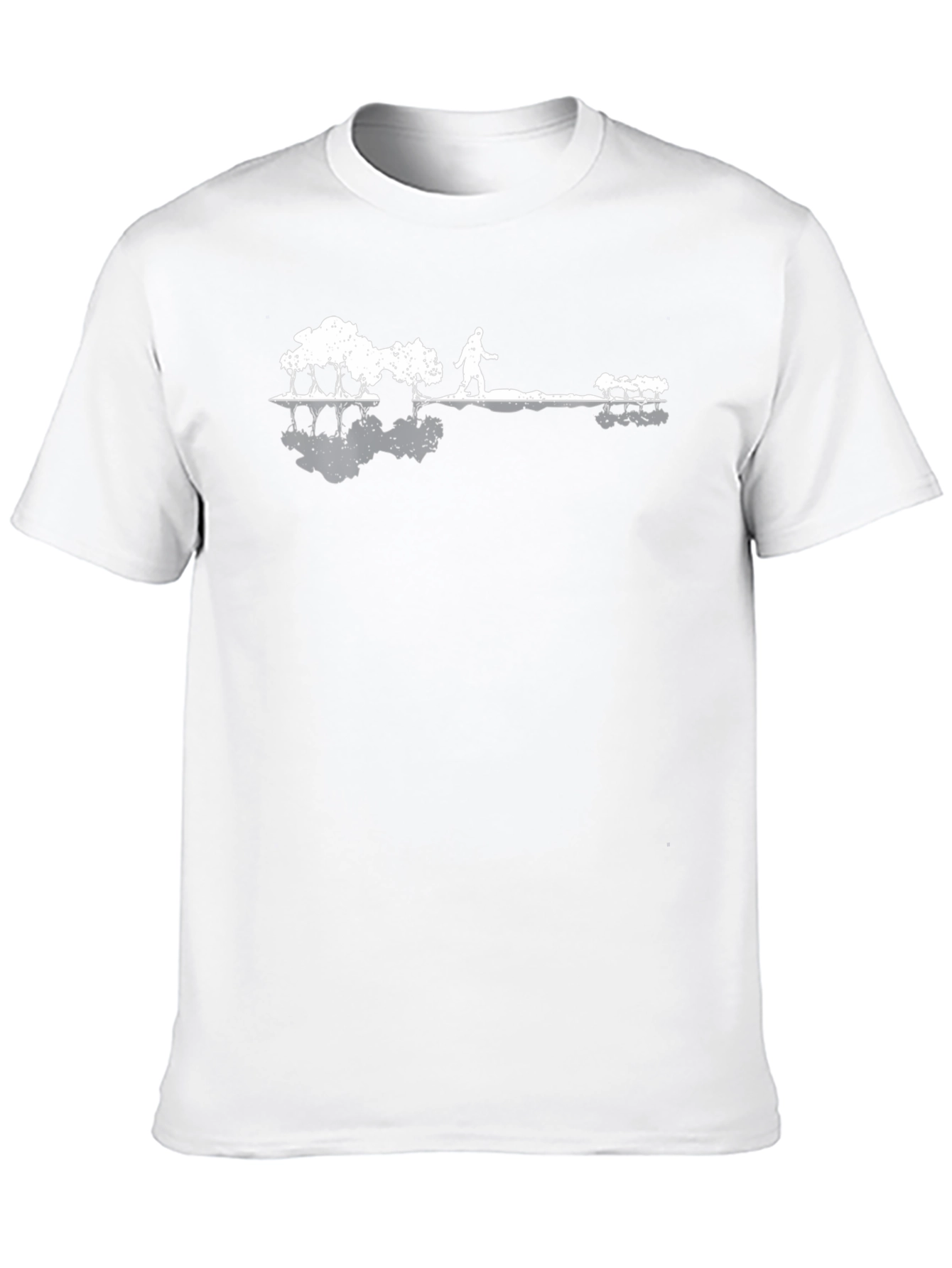 Black Nature Guitar Scene Men's Black T-Shirt view 10