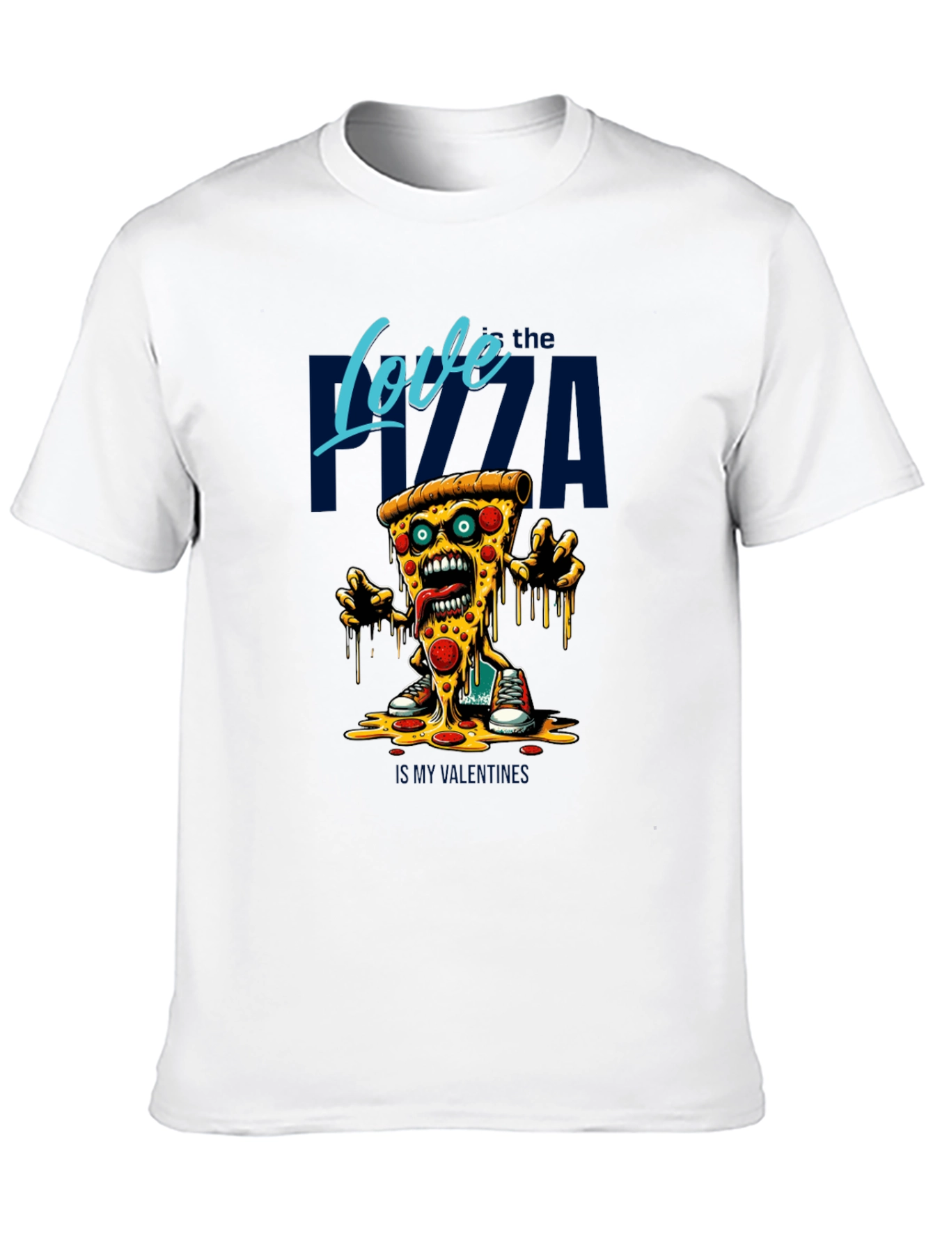 Black Love the Pizza Graphic T-Shirt - Fun Foodie Tee view 10
